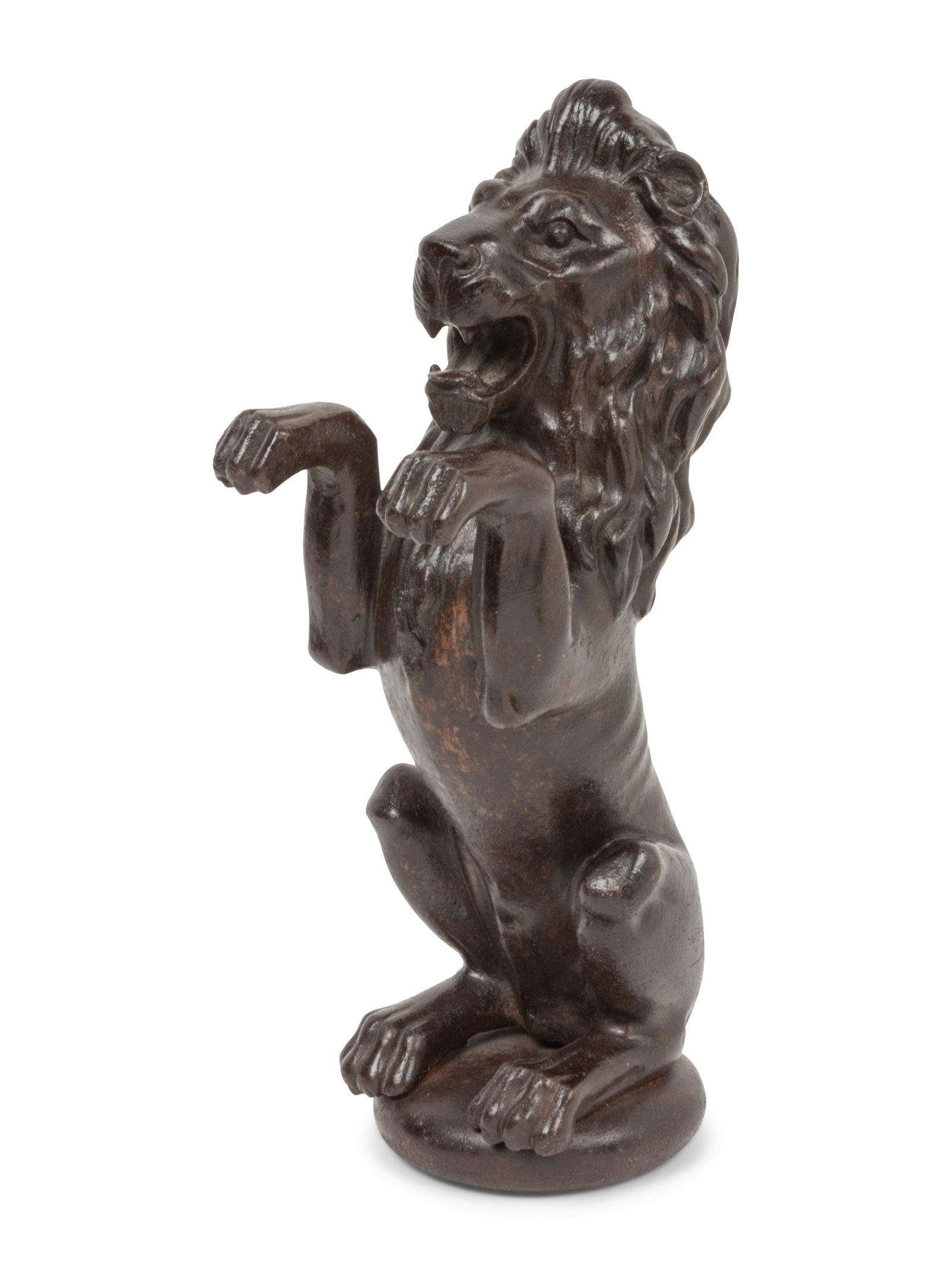 A Cast Iron Architectural Post of a Rampant Lion Height (1 of 3)