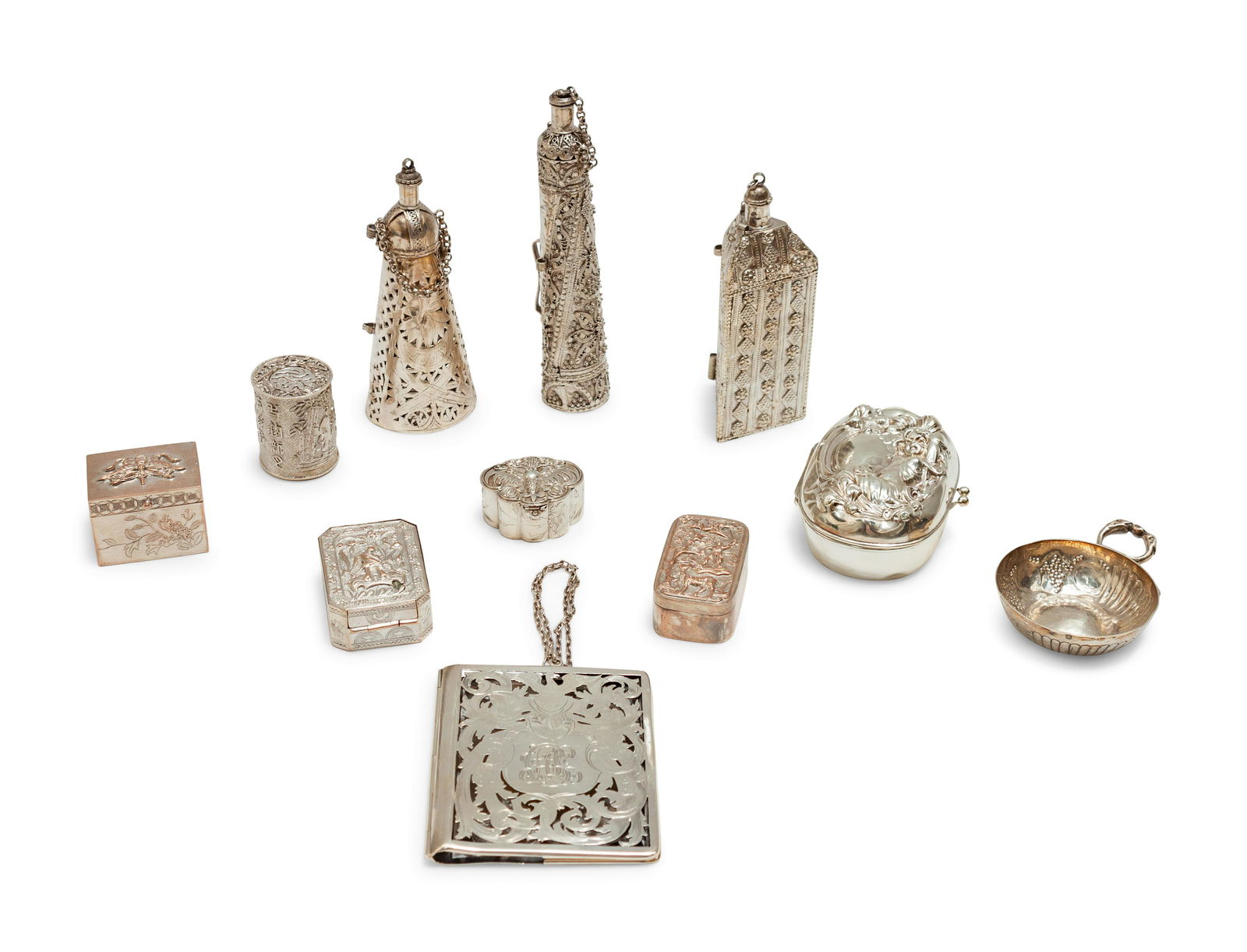 A Group of Silver Small Boxes and Silver and Silver (1 of 2)