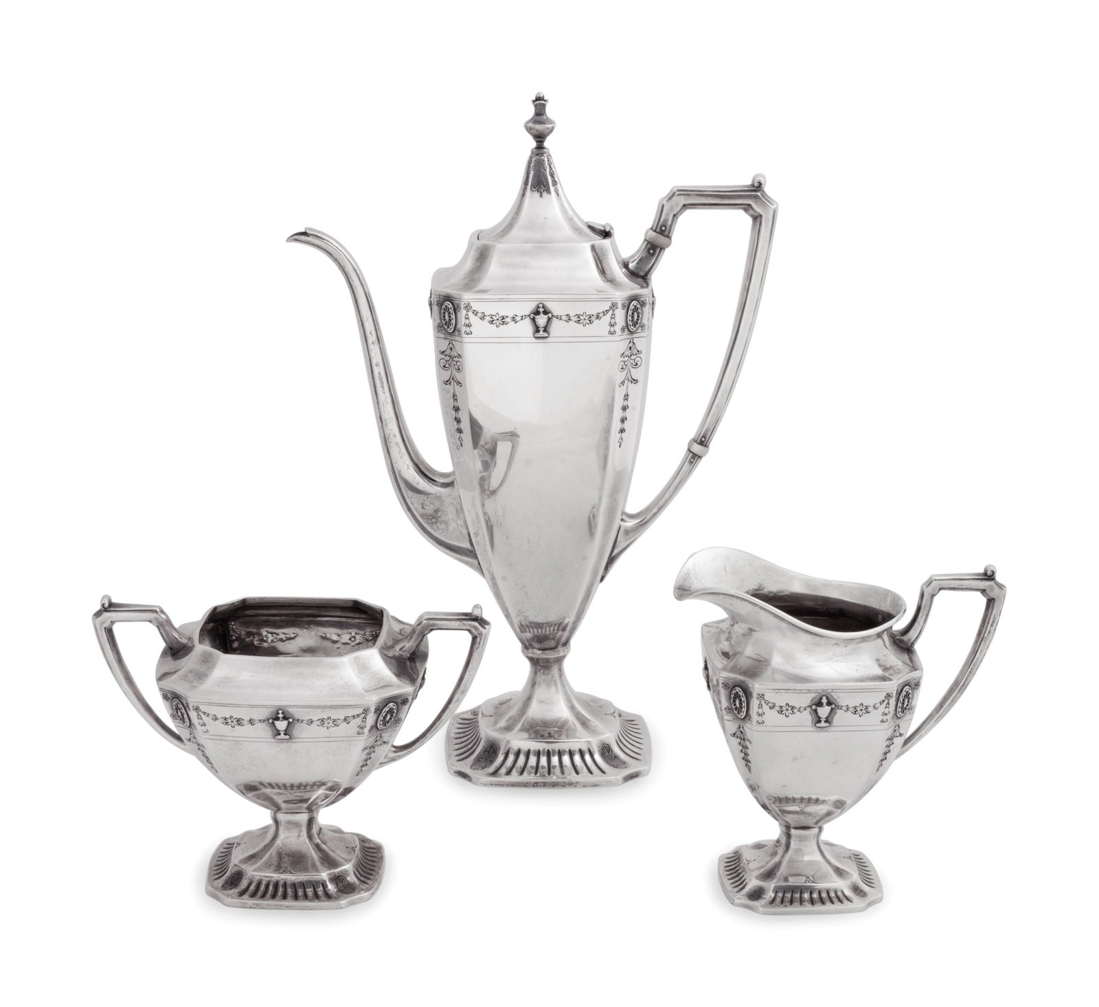 An American Three Piece Silver Tea Service Tallest 10 (1 of 2)