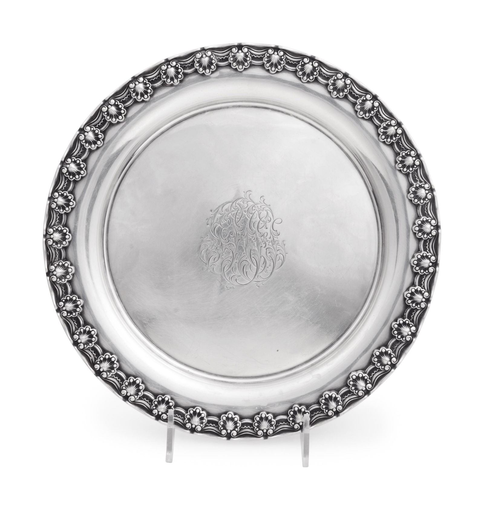 A Tiffany & Co. Silver Tray Diameter 11 inches. (1 of 2)