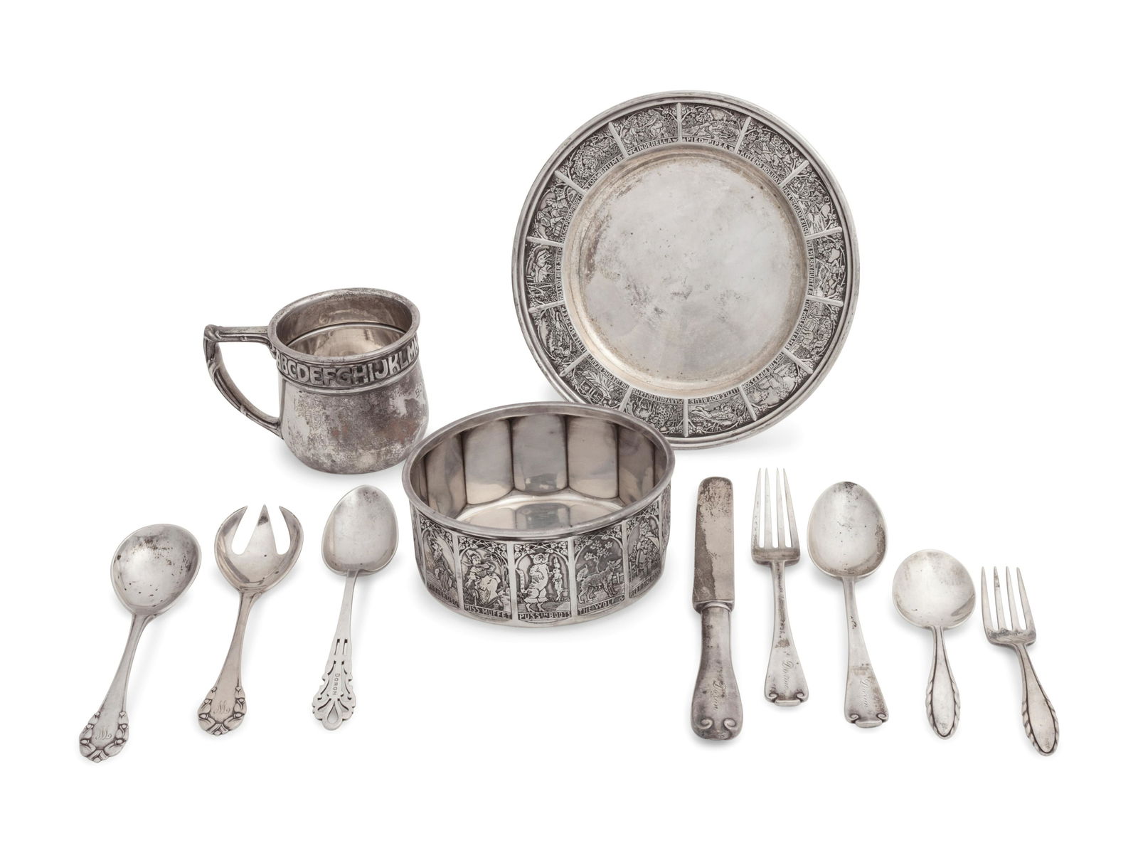 A Collection of American and Danish Silver Children's (1 of 1)