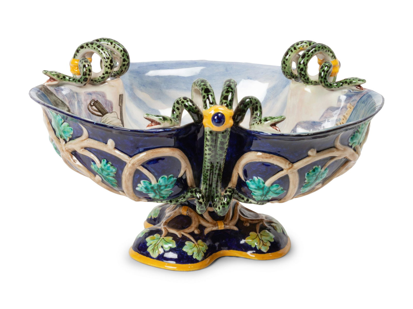 A Richard Ginori Italian Faience Center Bowl Height 8, (1 of 3)