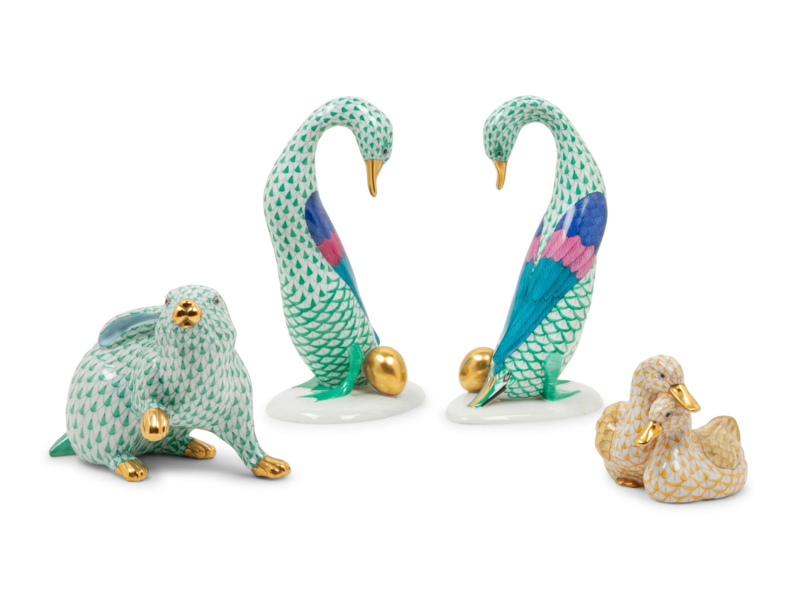 A Herend Porcelain Figural Group Largest height 7 1/2 (1 of 1)