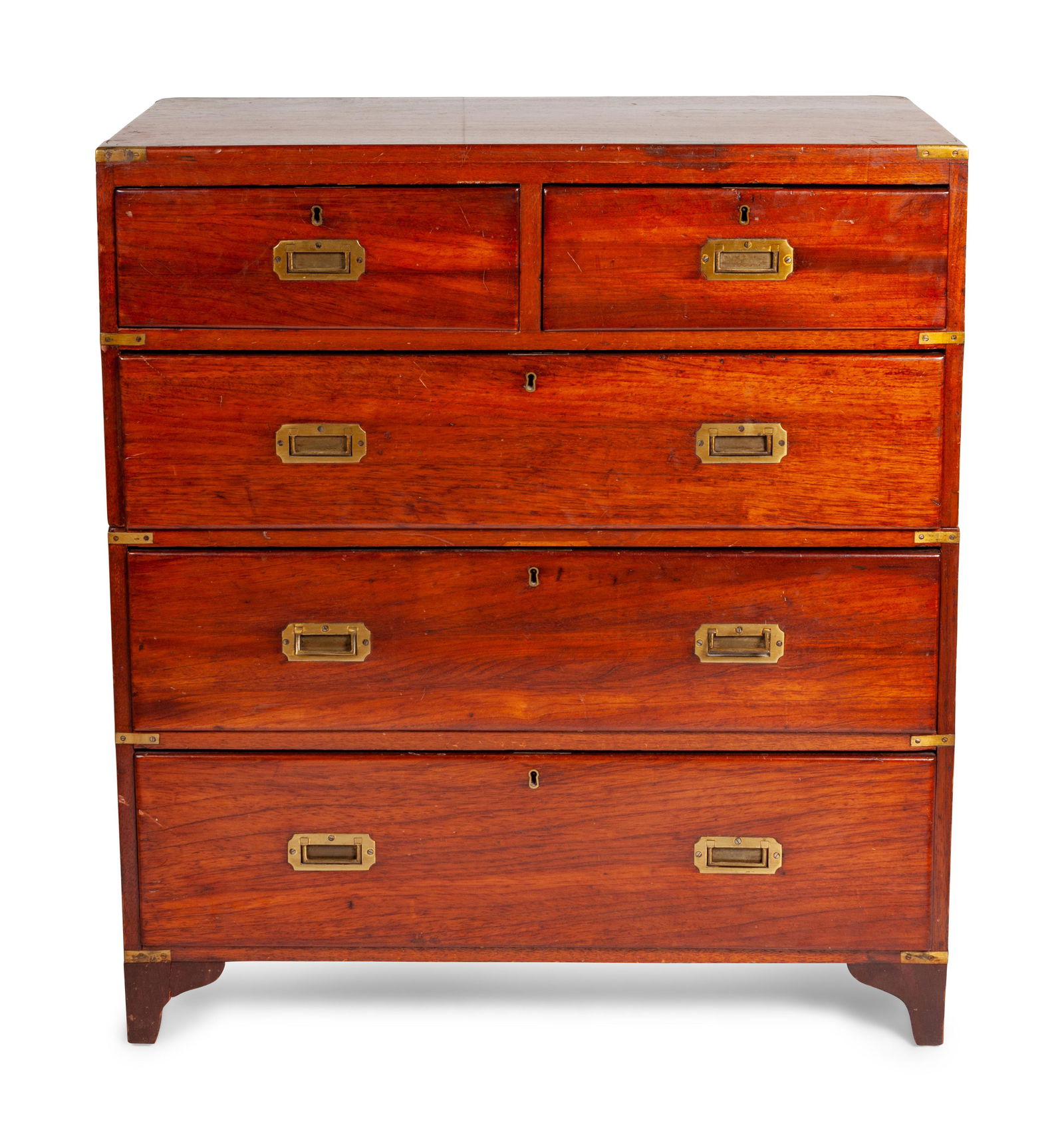 A Brass Mounted Campaign Chest Height 43 x width 38 x (1 of 2)