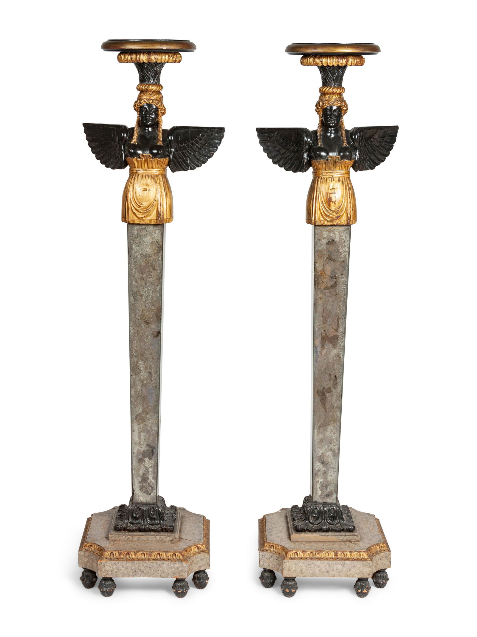 A Pair of Venetian Style Carved, Painted and Mirror (1 of 2)