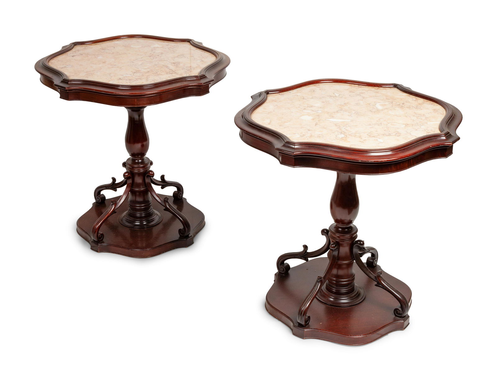 A Pair of Victorian Marble Top Side Tables Each height (1 of 2)