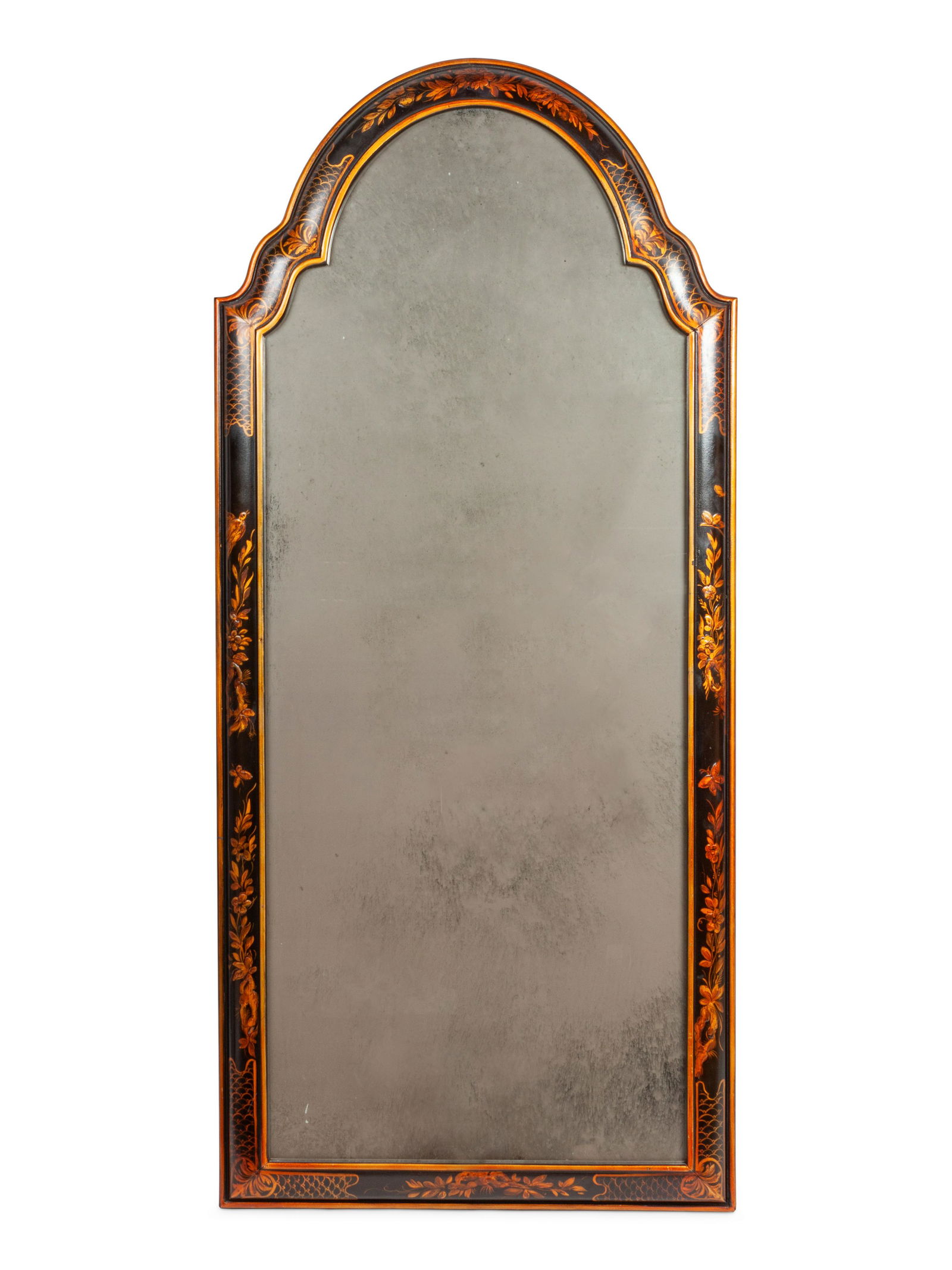 A Chinoiserie Decorated Queen Anne Style Mirror 52 1/2 (1 of 1)
