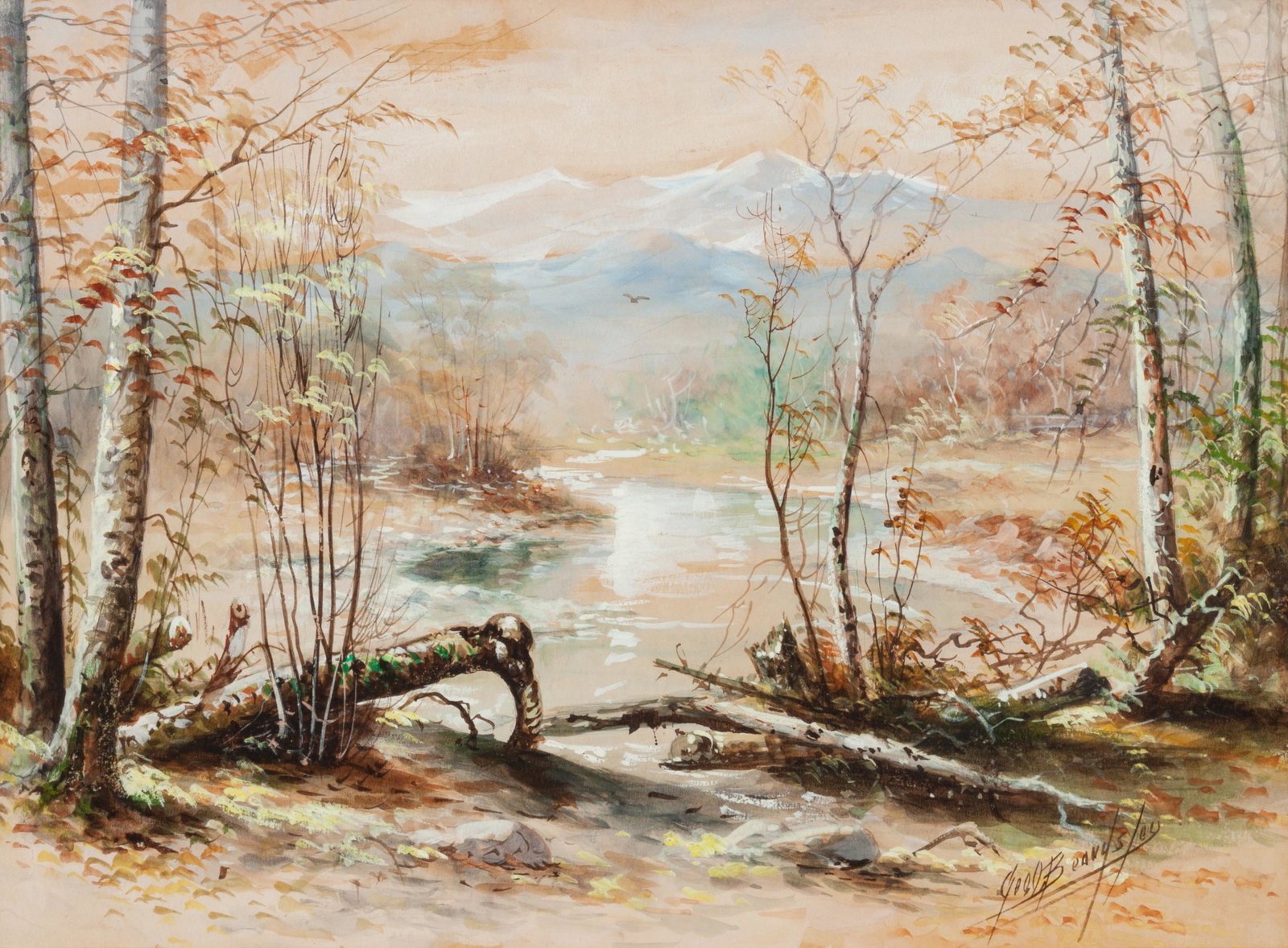 George Beardsley (American, 1867-1938) Pike's Peak from: George Beardsley (American, 1867-1938) Pike's Peak from Foundation Creek, Near Colorado Springs gouache on paper signed George Beardsley (lower right) 11 x 15 inches.