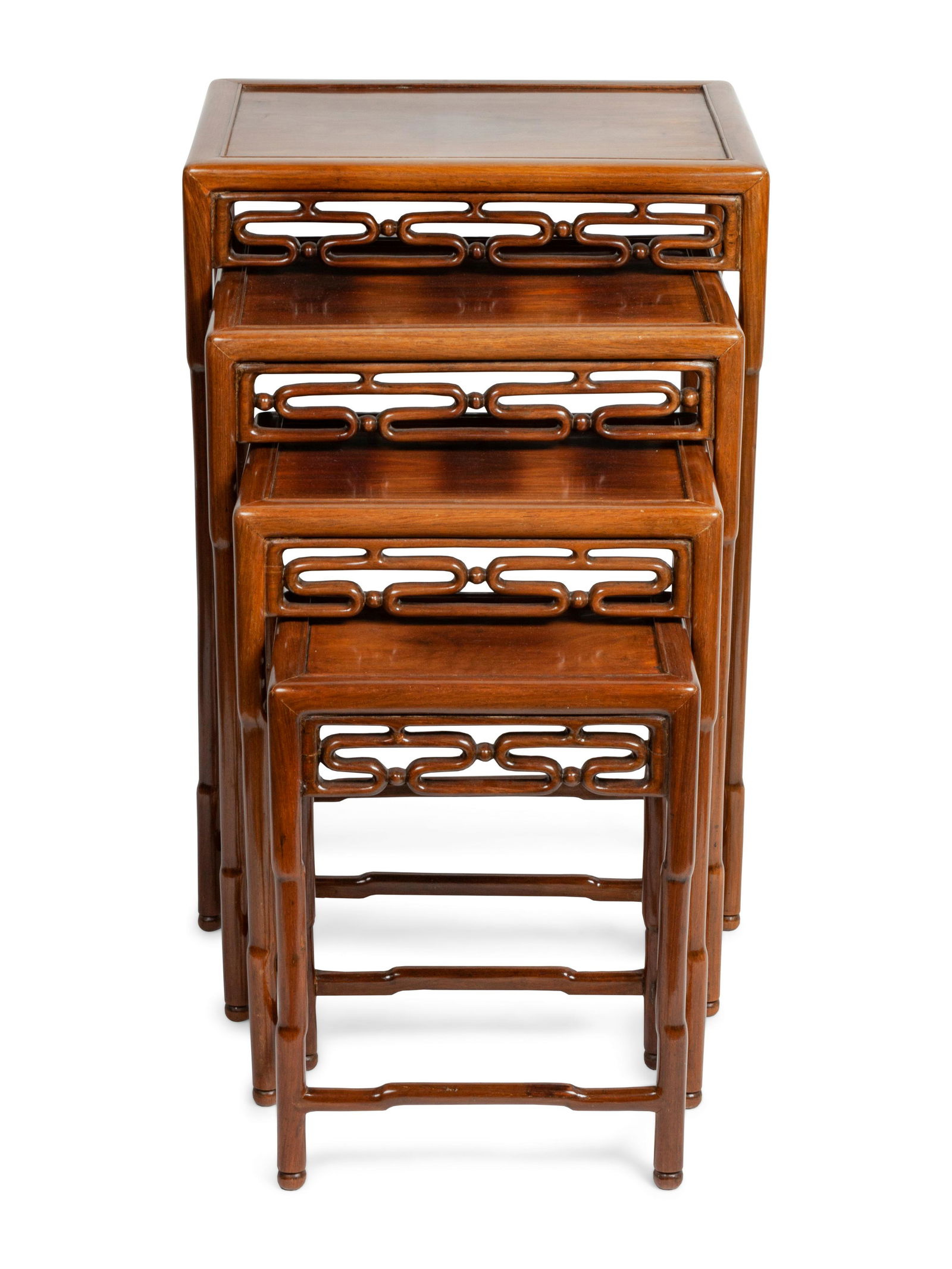 A Group of Four Rosewood Chinese Nesting Tables Largest (1 of 3)