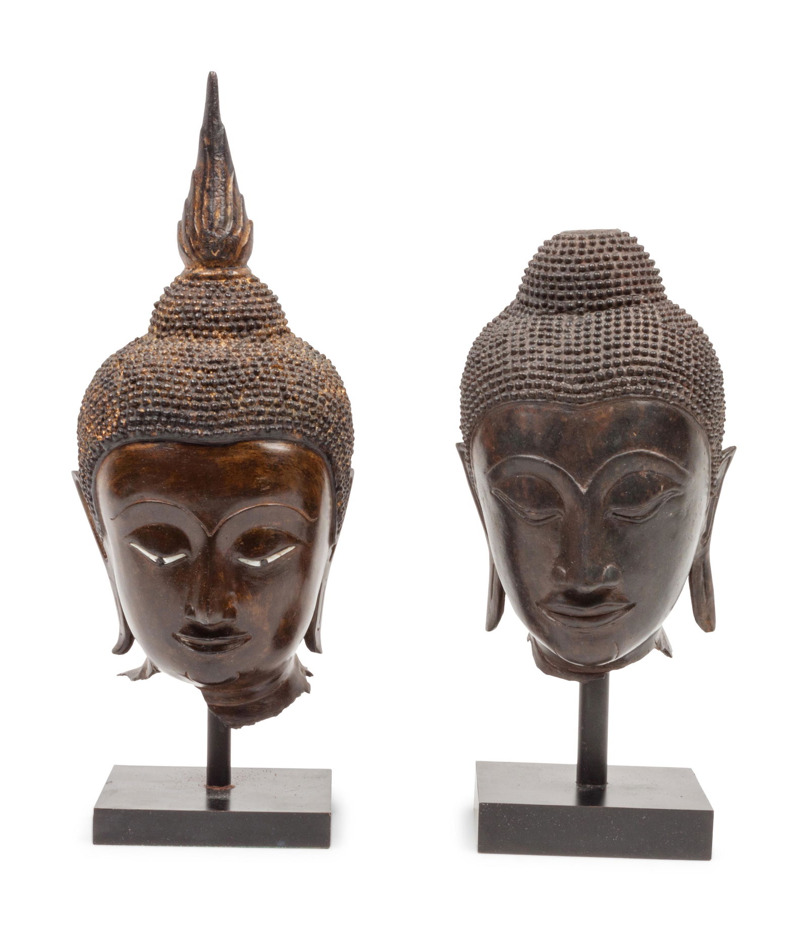 A Group of Two Southeast Asian Bronze Deity Heads (1 of 2)