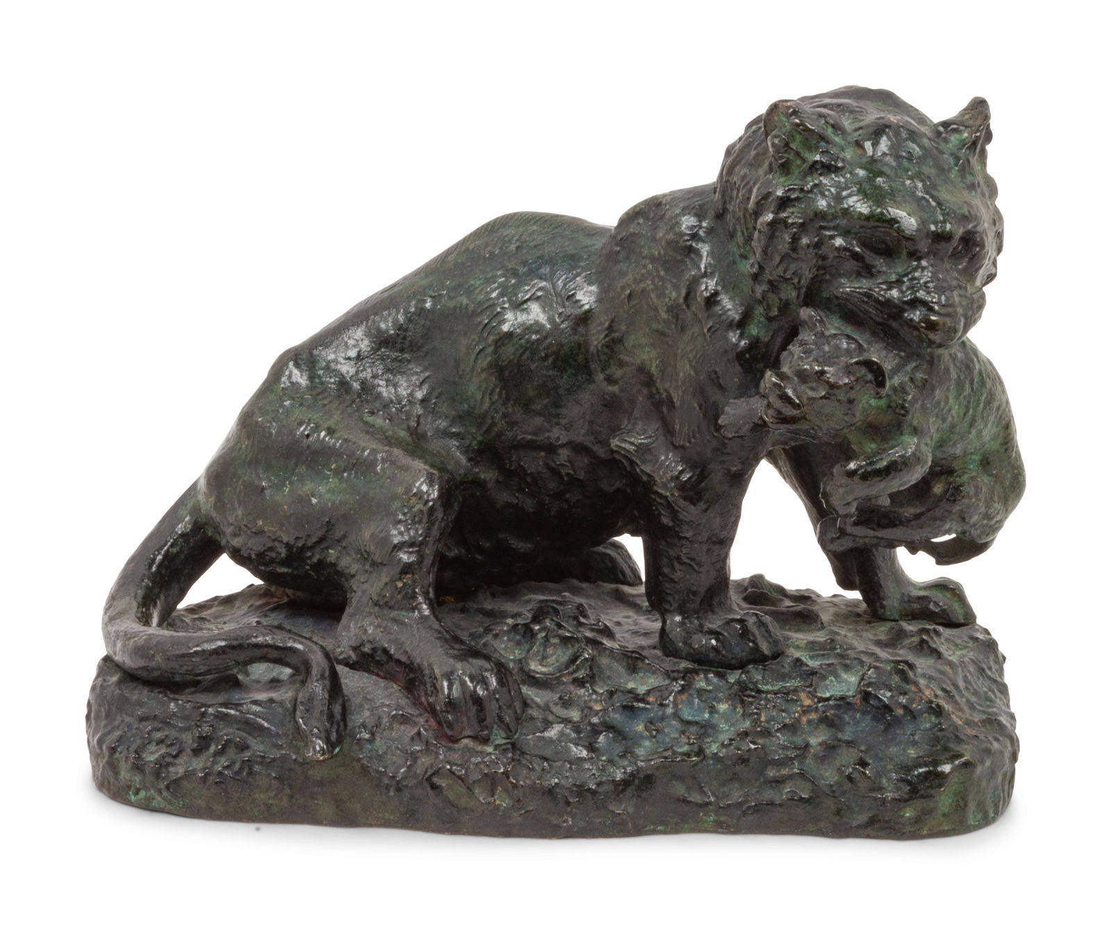 AFTER Antoine Louis Barye (French, 1796-1875) Lion with (1 of 4)
