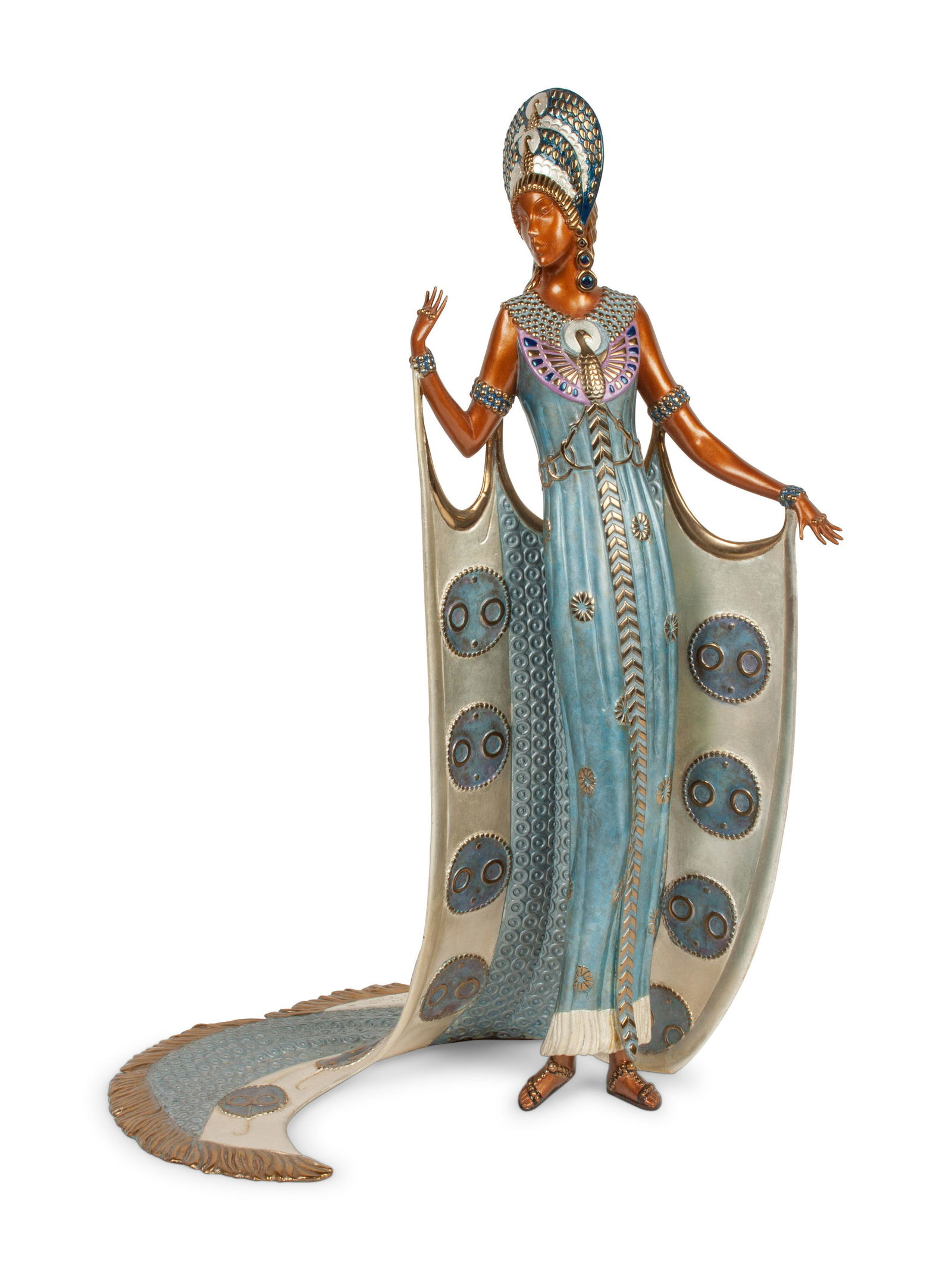 Erte, Romain de Tirtoff (Russian, 1892-1990) Iras, 1990: Erte, Romain de Tirtoff(Russian, 1892-1990)Iras, 1990Bronzesigned Erte at base, with foundry mark and numbersHeight 18 1/2 inches.