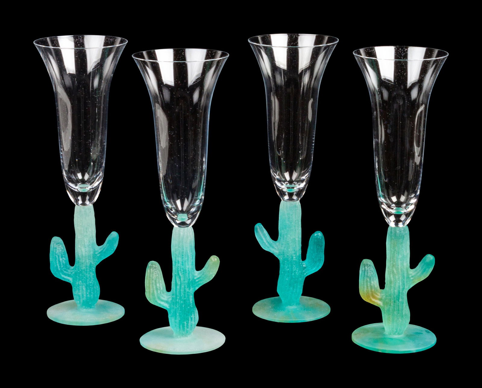 A Set of Three Daum Pate-de-Verre Cactus Champagne (1 of 1)