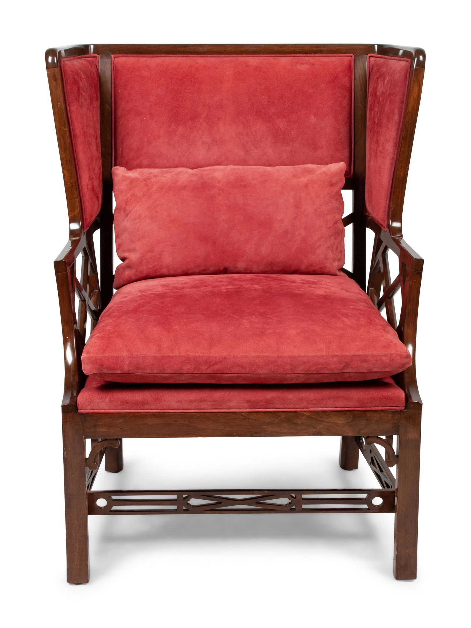 A Rose Tarlow Wingback Chair in the Chinese Chippendale: A Rose Tarlow Wingback Chair in the Chinese Chippendale Style20th centuryHeight 44 1/2 x width 34 x depth 24 inches.Property from the Collection of Tina and Simon Beriro, Aspen, Colorado