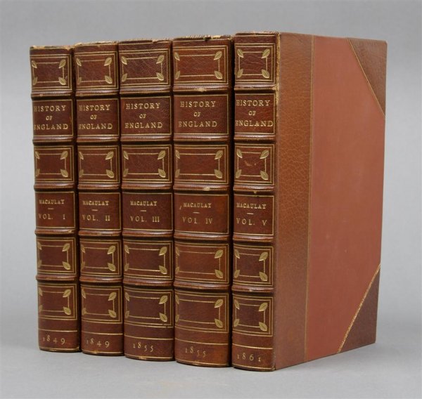 (ENGLAND) MACAULAY, THOMAS BABINGTON. The History : (ENGLAND) MACAULAY, THOMAS BABINGTON The History of England from the Accession of James II. London: Longman, Brown, Green, and Longmans, Paternoster-Row, 1849-1861. 5 vols. 8vo, 3/4 leather over red c