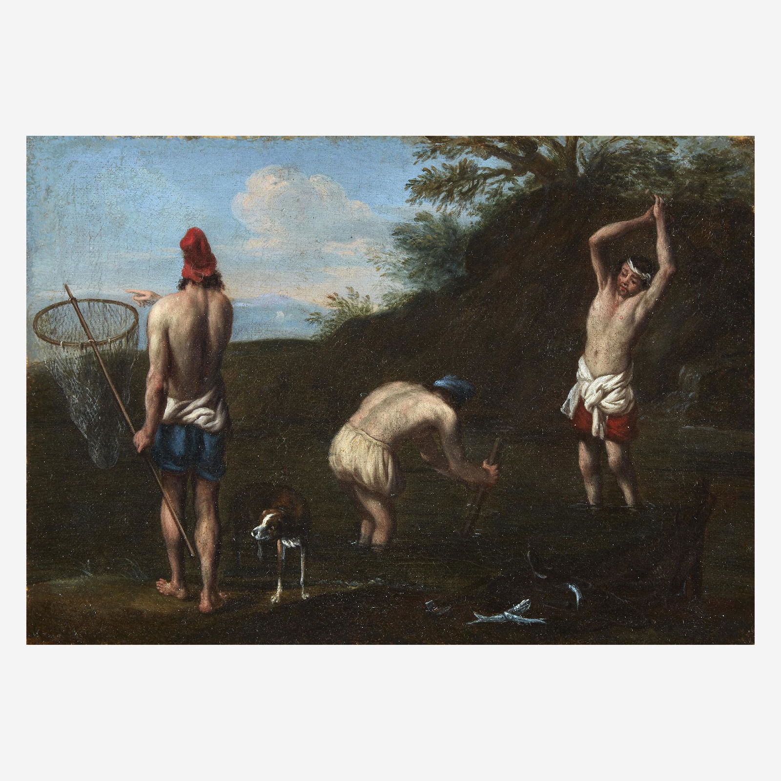 Florentine School (18th Century), , Fishermen: Florentine School (18th Century) Fishermen Oil on canvas 8 1/2 x 12 in. (21.6 x 30.5cm) Unframed. PROVENANCE: Collection of Arthur Davis, Briarcliff, New York.