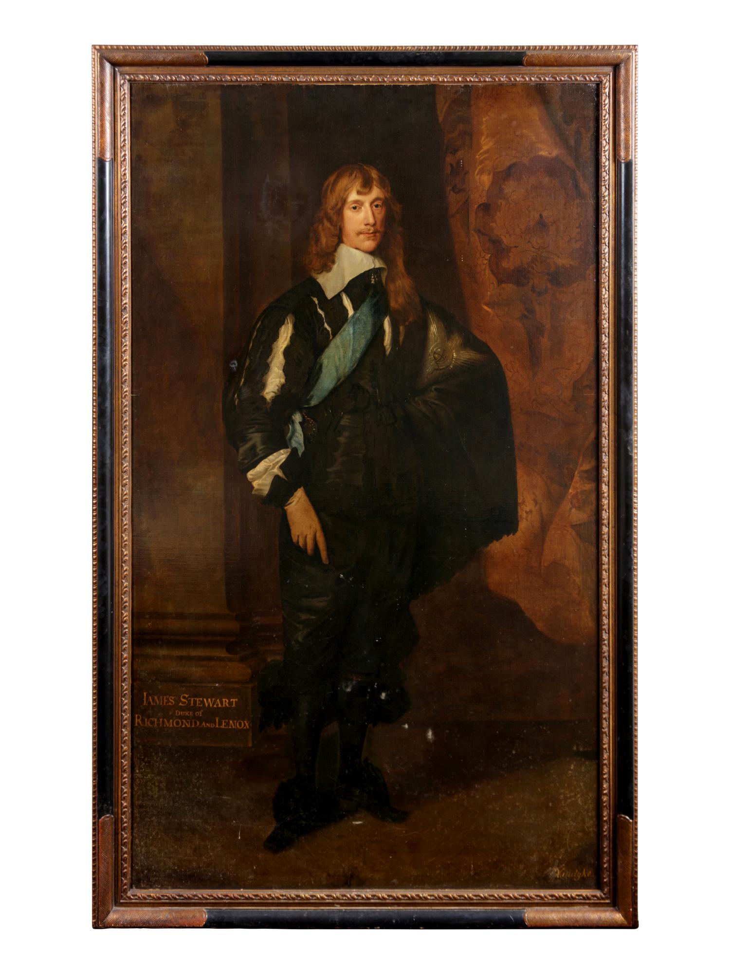 After Sir Anthony van Dyck (Flemish, 1599-1641): After Sir Anthony van Dyck (Flemish, 1599-1641) 19th Century James Stuart, Duke of Richmond and Lenox oil on canvas spuriously signed Vandyke (lower right) 83 3/4 x 50 1/8 inches. Property from Lawry'