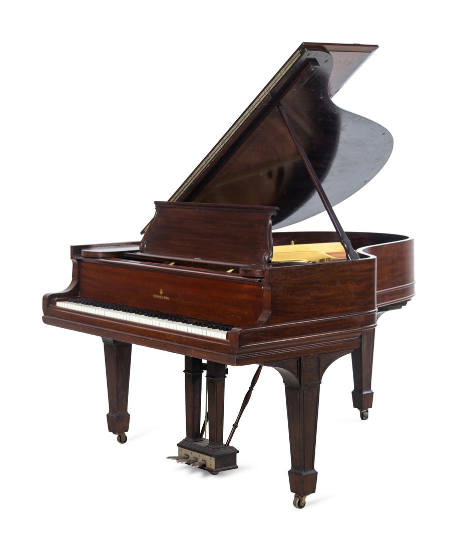 A Steinway & Sons Mahogany Grand Piano: A Steinway & Sons Mahogany Grand Piano 1908 serial number 131025. Length of case 70 inches.