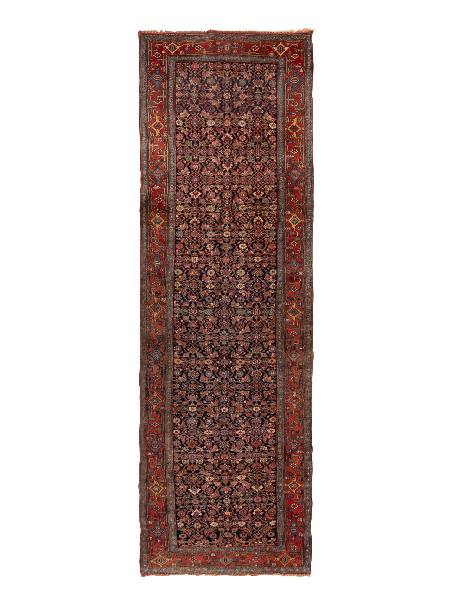 A Bidjar Wool Rug: A Bidjar Wool Rug Circa 1900 16 feet x 5 feet. Property of a Chicago Area Collector