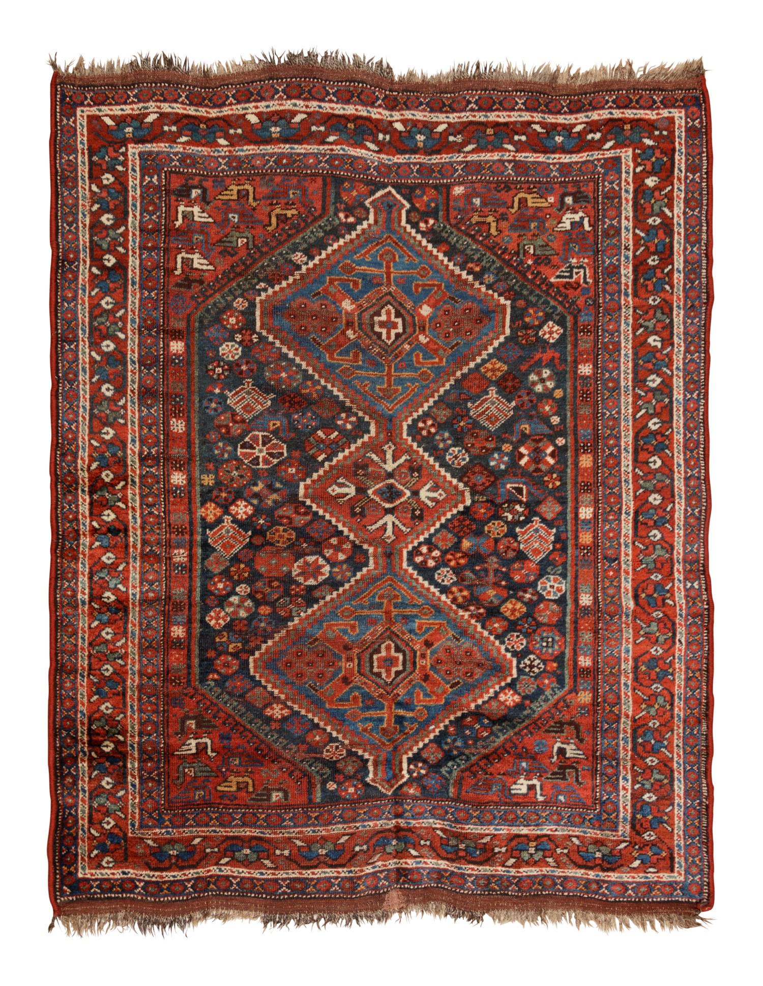 A Southwest Persian Wool Rug: A Southwest Persian Wool Rug Circa 1910 5 feet 6 inches x 4 feet 3 inches. Property of a Chicago Area Collector