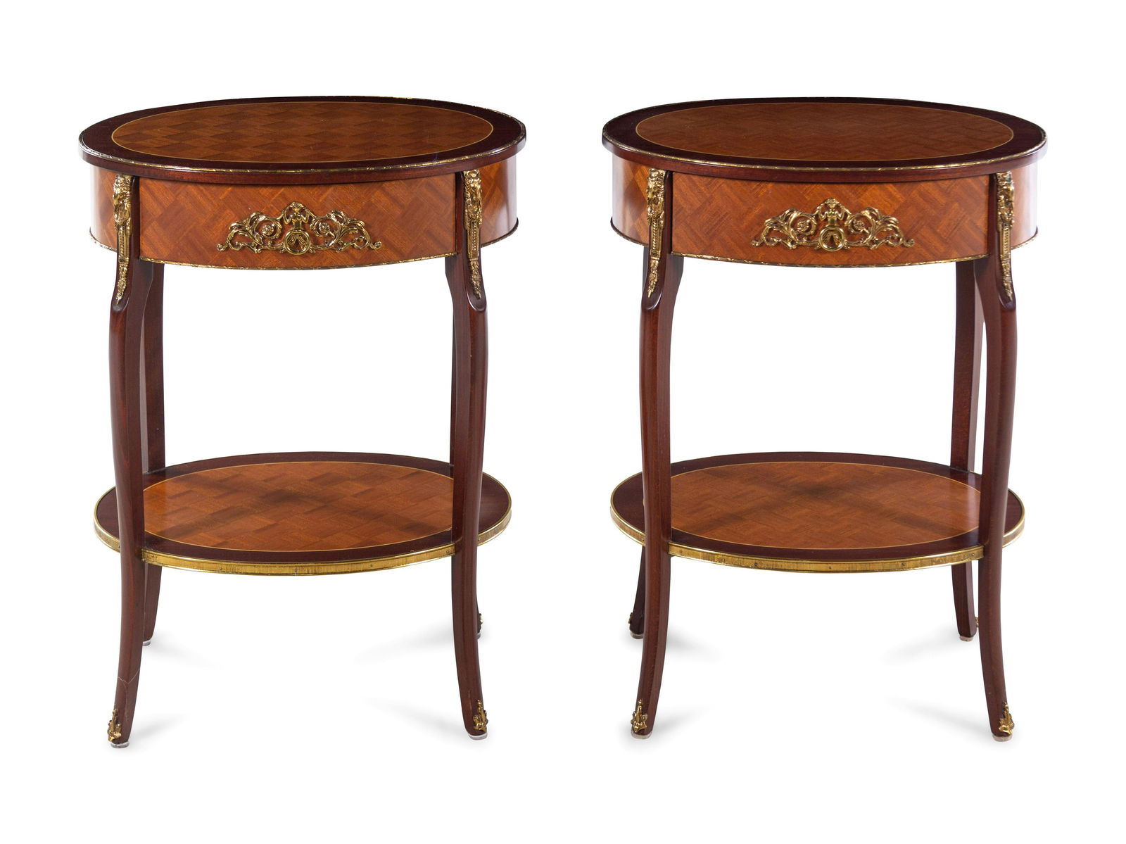 A Pair of Louis XV/XVI Transitional Style Parquetry (1 of 2)