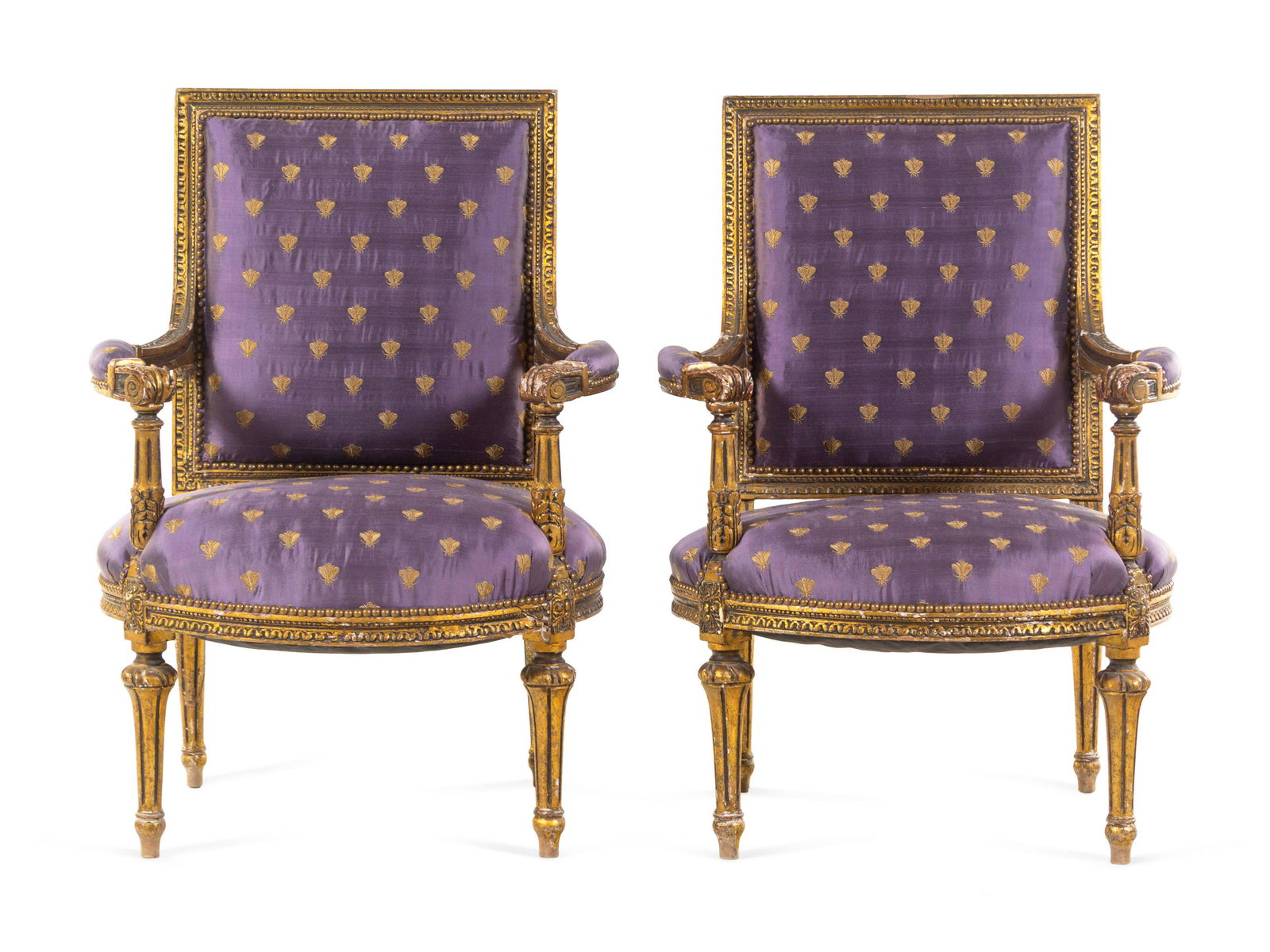 A Pair of Louis XVI Style Giltwood Fauteuils (1 of 4)
