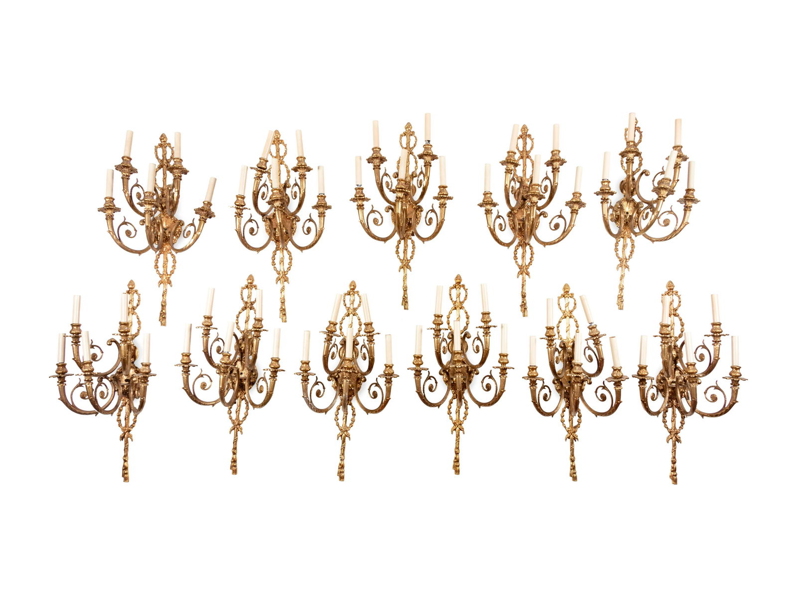 A Set of Eleven Louis XVI Style Gilt Bronze Five-Light (1 of 7)