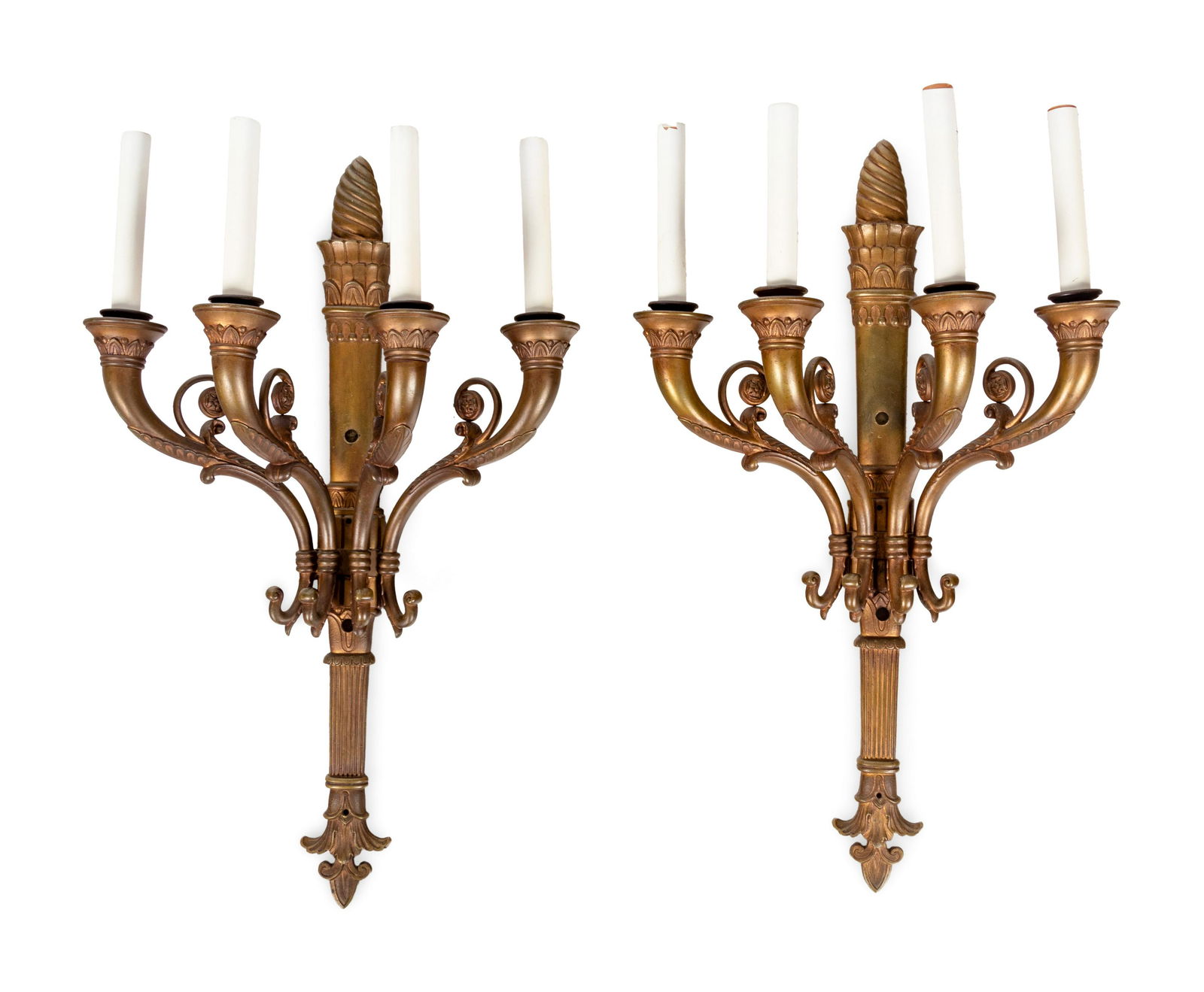 A Pair of Empire Style Gilt Bronze Four-Light Sconces (1 of 6)