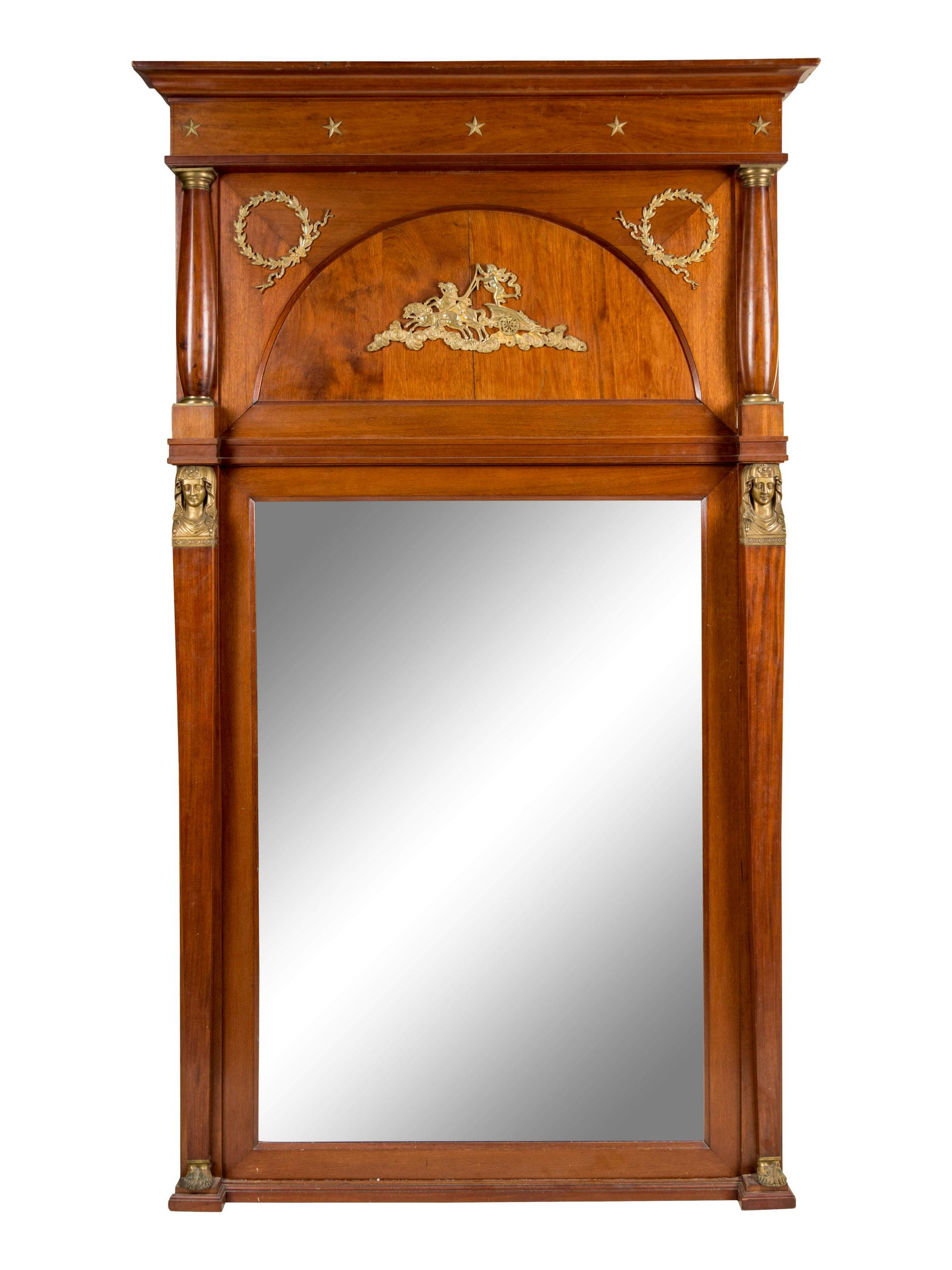 An Empire Gilt Bronze Mounted Mahogany Mirror (1 of 1)