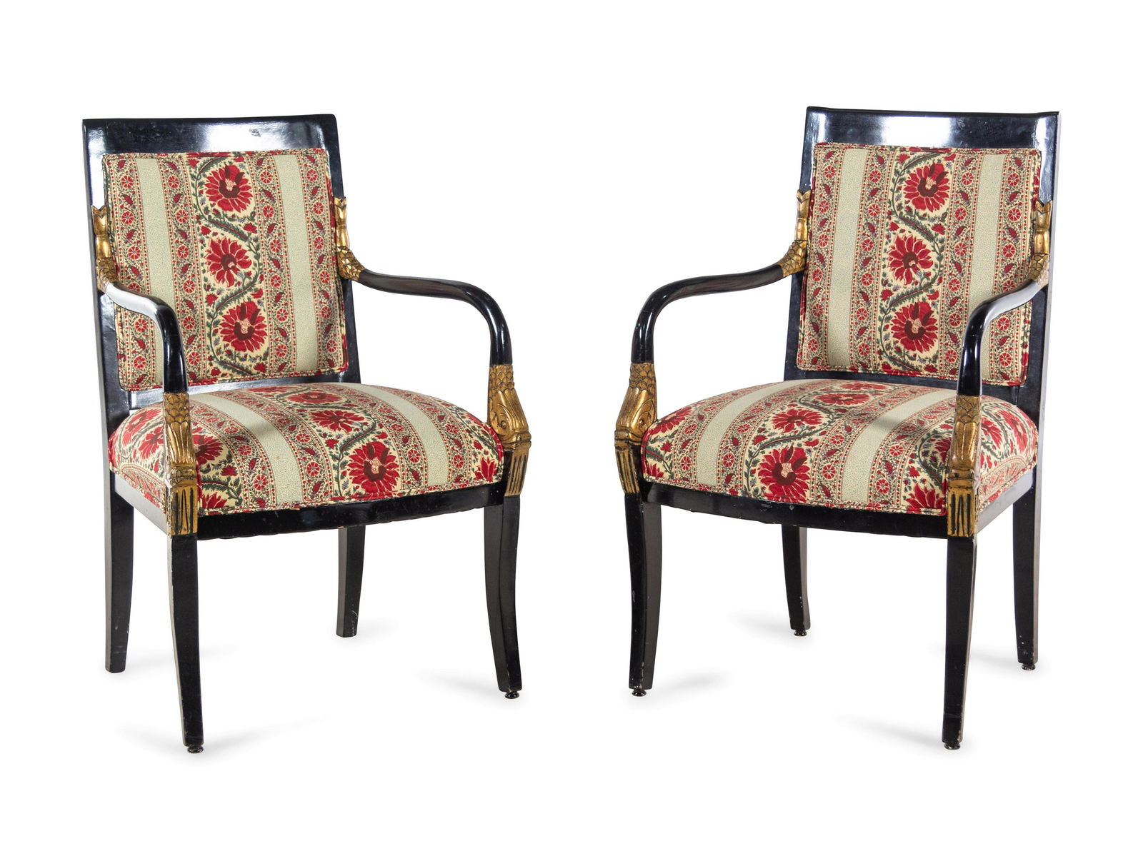 A Pair of Louis Philippe Style Parcel Gilt and Ebonized (1 of 3)