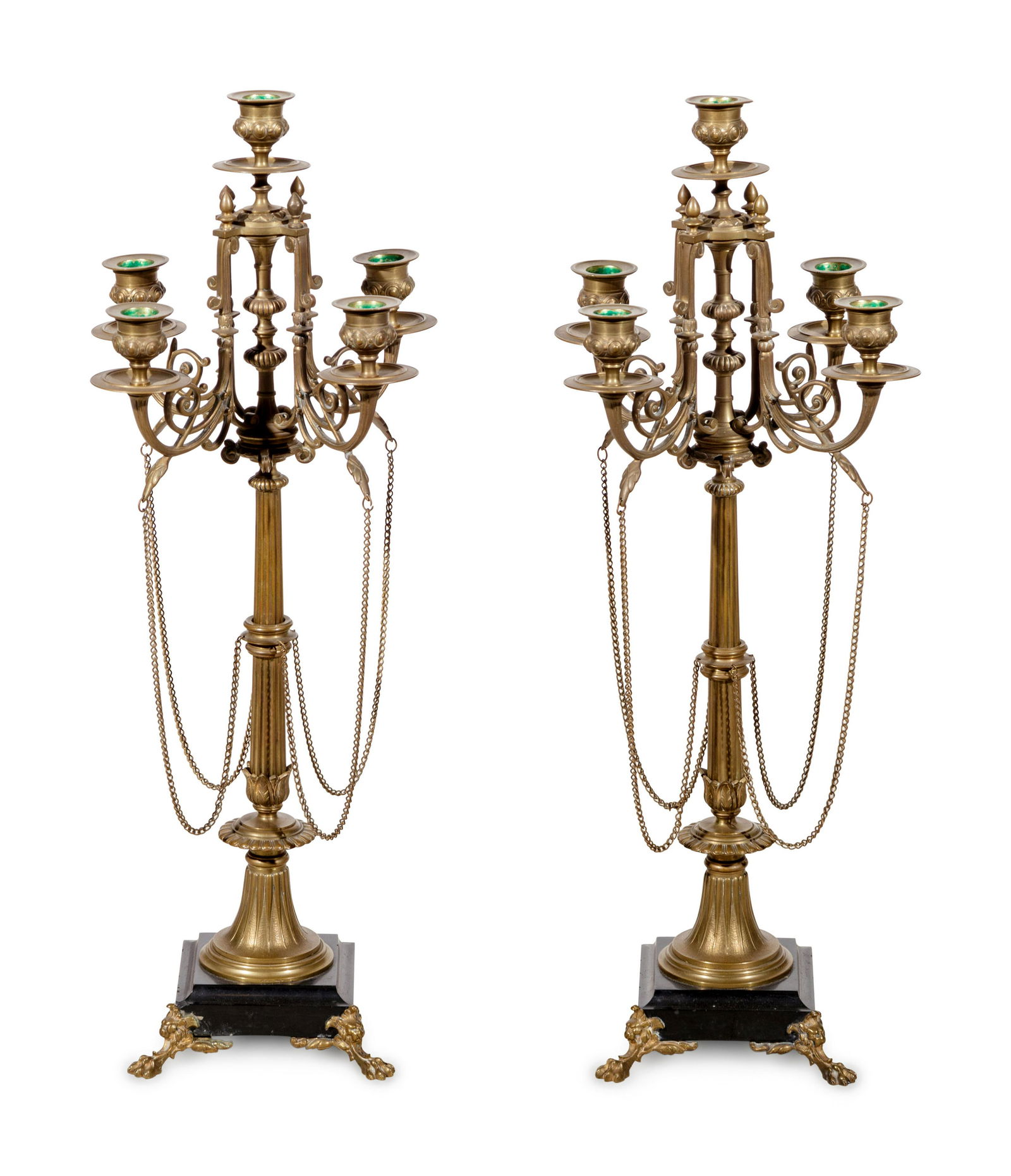 A Pair of French Neoclassical Gilt Bronze Five-Light (1 of 3)