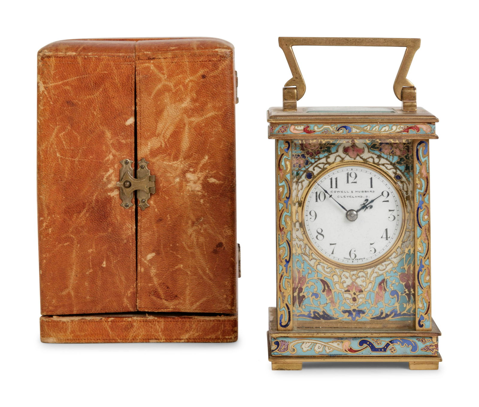 A French Champleve Enamel Cased Carriage Clock Retailed (1 of 5)