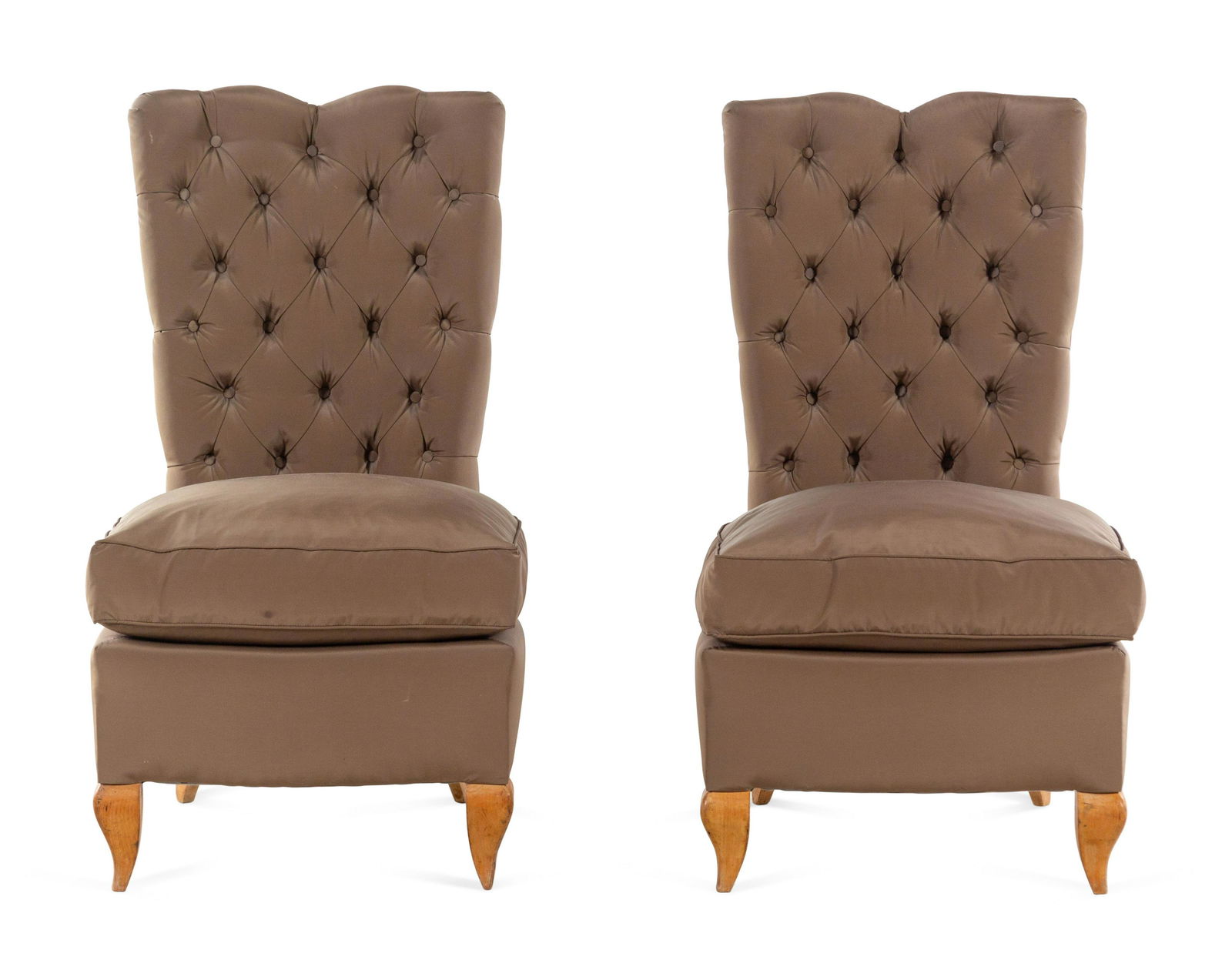 A Pair of French Art Deco Tufted Back Slipper Chairs (1 of 2)