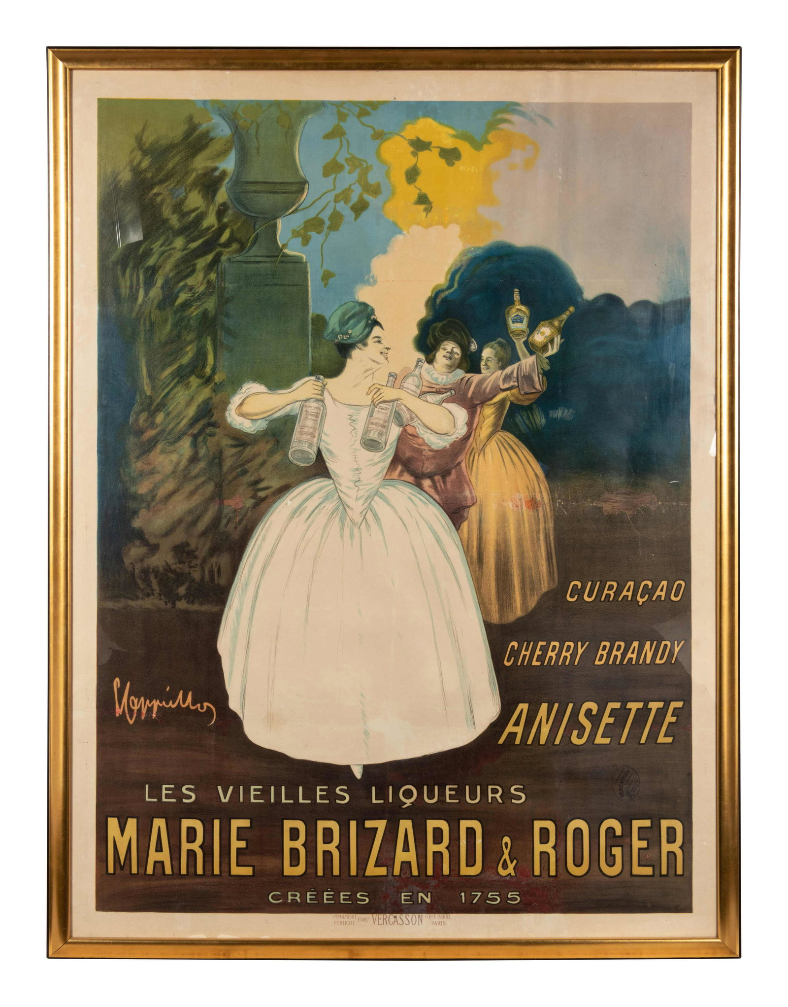 Leonetto Cappiello (French, 1875-1942): Leonetto Cappiello (French, 1875-1942) Marie Brizard & Roger chromolithograph signed Cappiello in plate Plate: 62 x 46 inches.