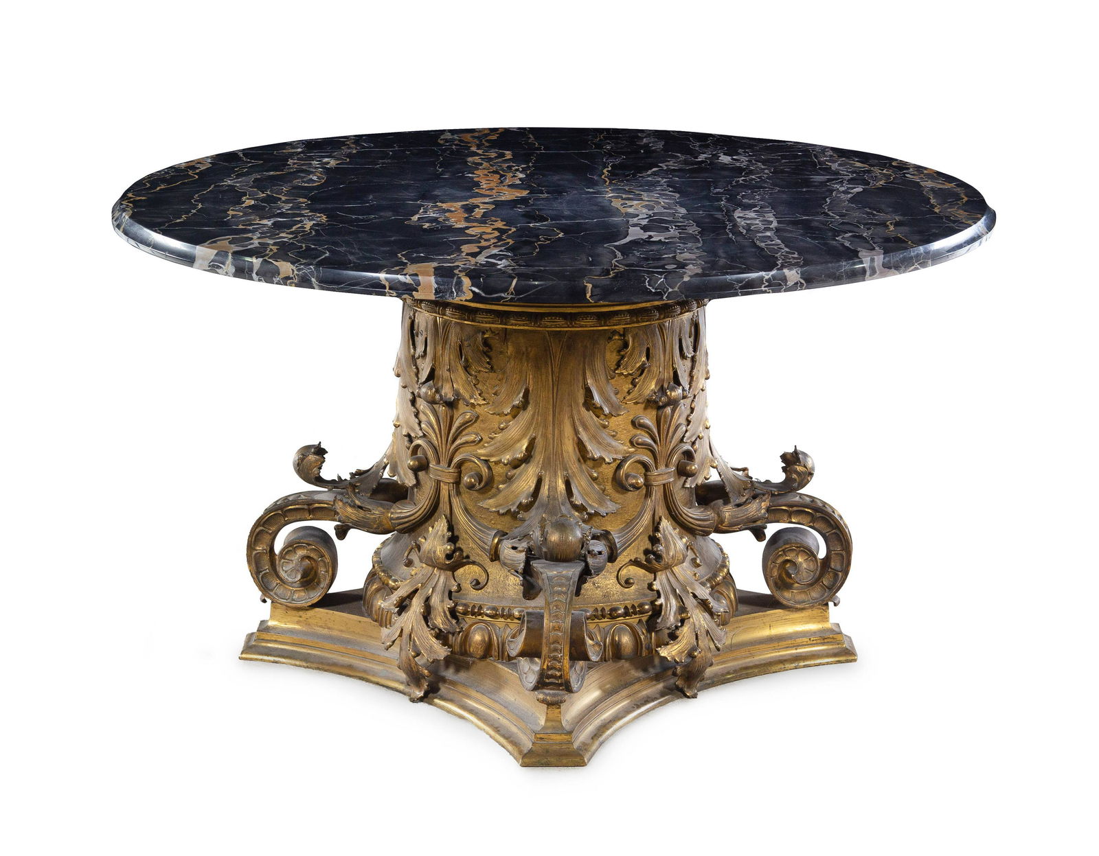 A Neoclassical Gilt Bronze Marble-Top Low Table (1 of 1)