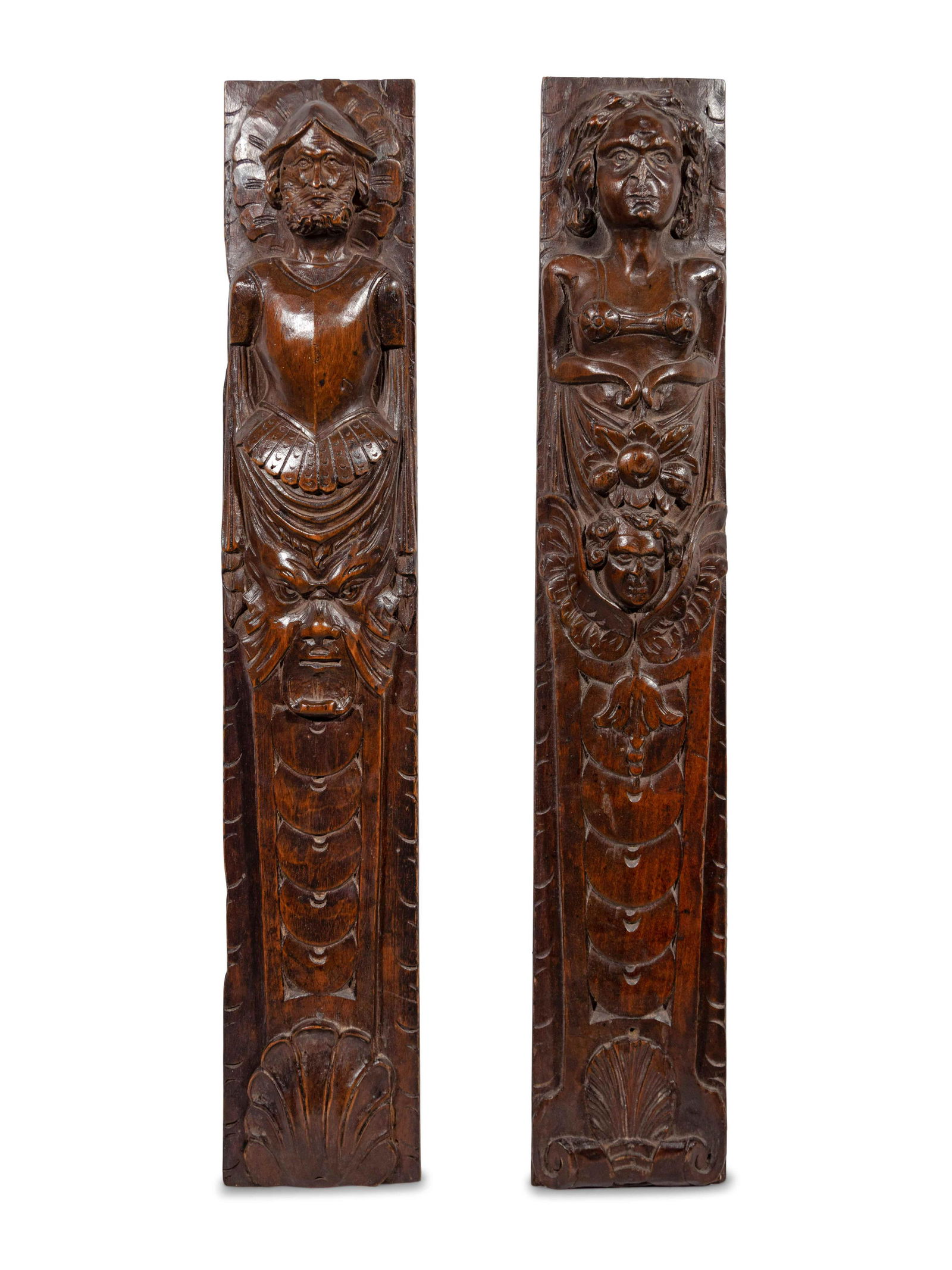 A Pair of Continental Carved Figural Pilasters (1 of 5)