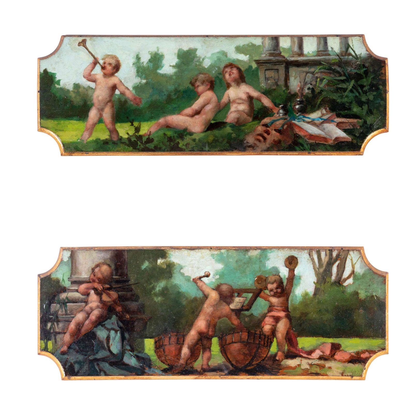 A Pair of Continental Painted Mahogany Panels (1 of 5)