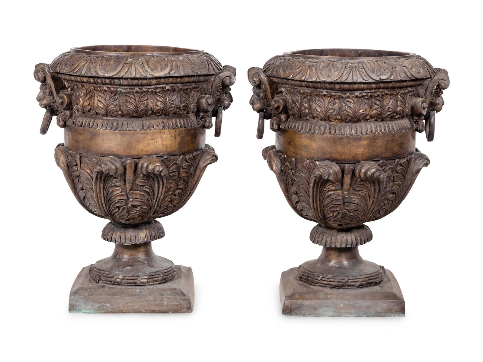 A Pair of Neoclassical Style Cast Metal Urns (1 of 3)