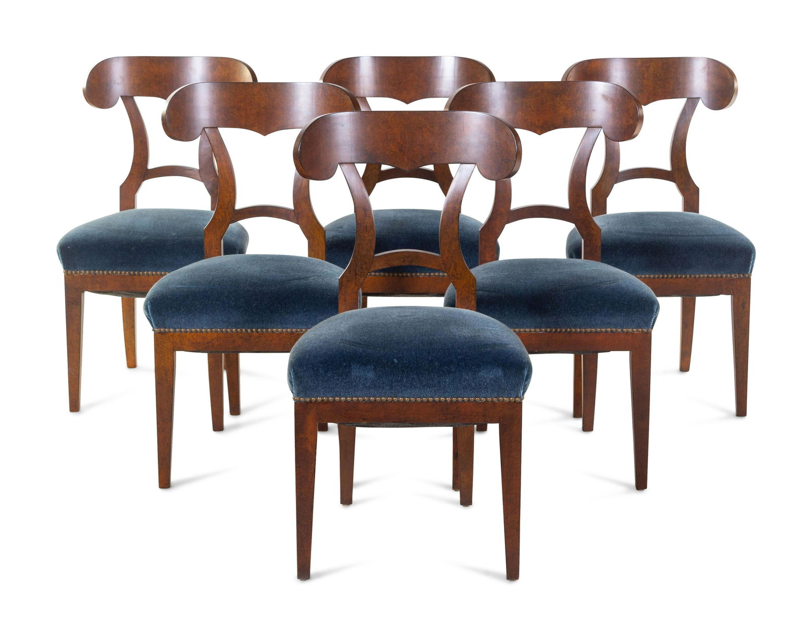 A Set of Six Biedermeier Style Burlwood Side Chairs (1 of 3)