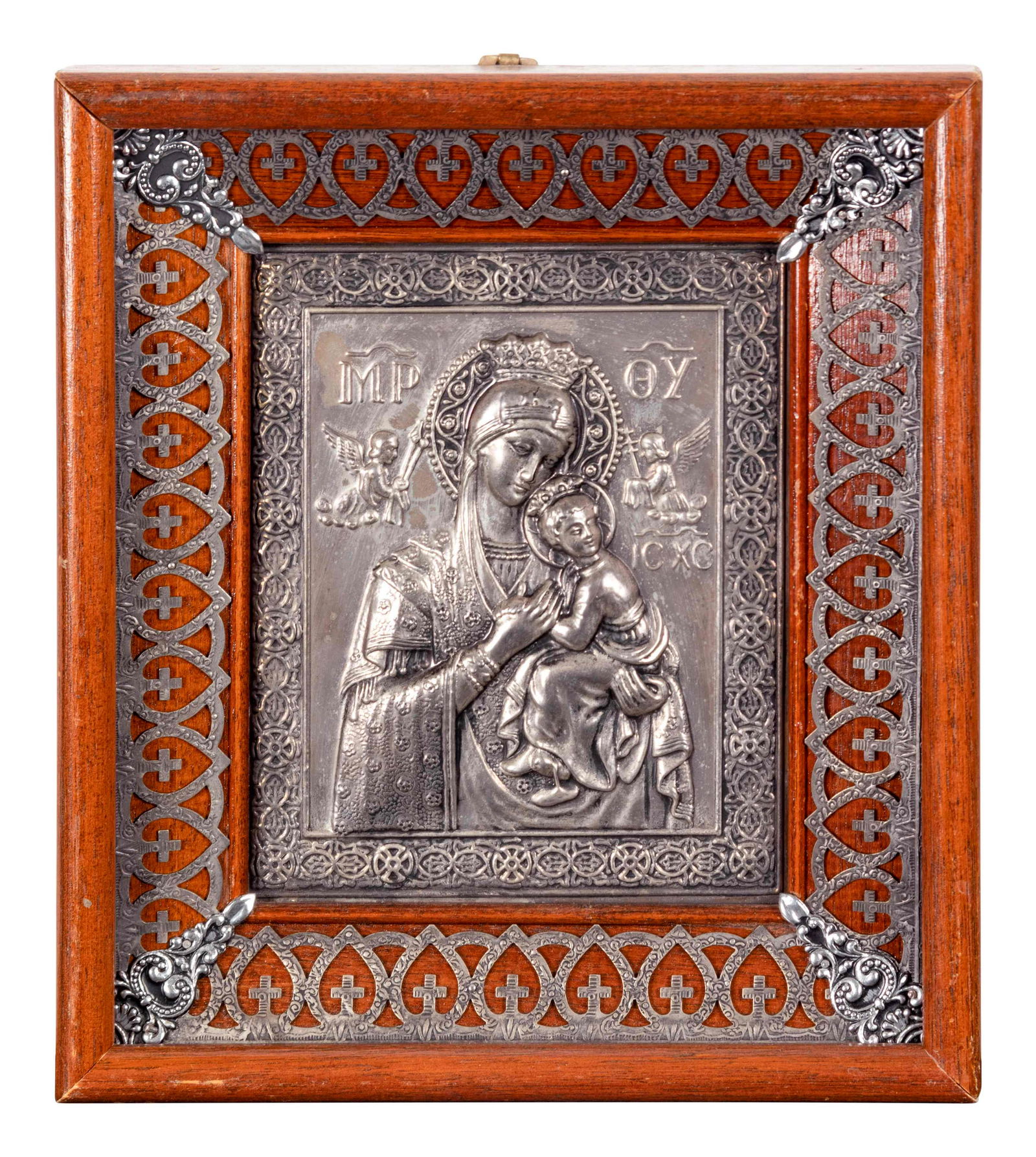 A Russian Silvered Metal Icon (1 of 3)