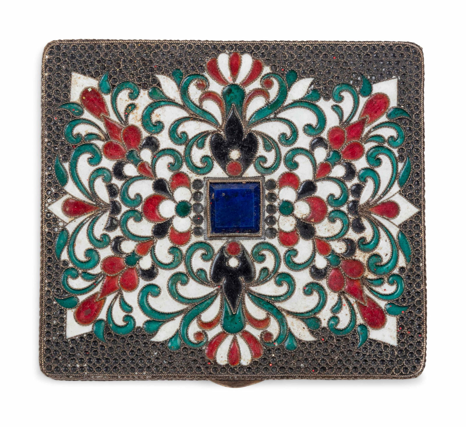 A Russian Enameled Silver and Lapis Lazuli Inset (1 of 4)