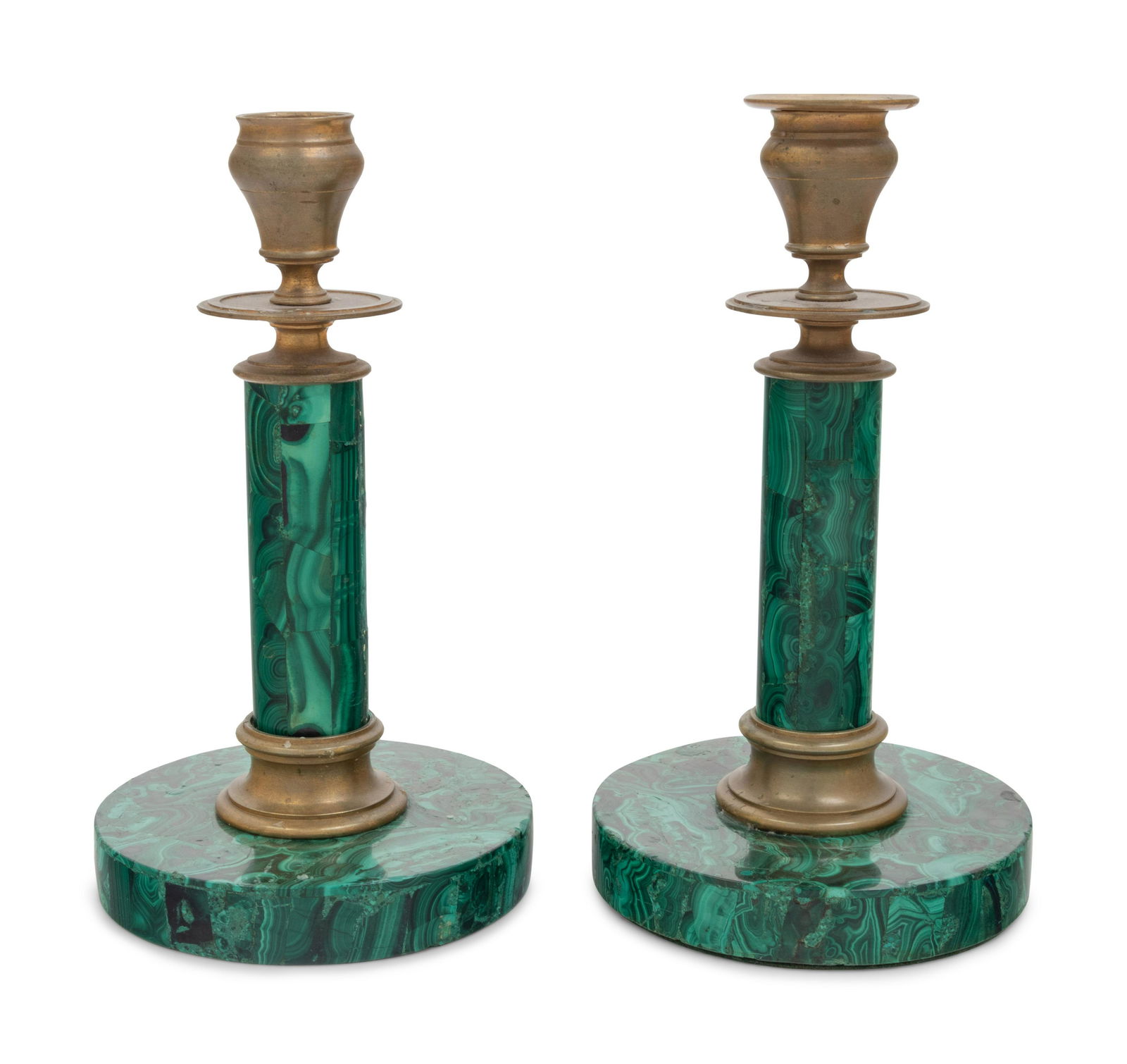 A Pair of Russian Style Malachite and Gilt Bronze (1 of 3)