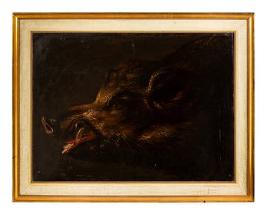 After Frans Snyders (Belgian, 1579-1657): After Frans Snyders (Belgian, 1579-1657) 19th Century Boar oil on canvas 29 3/4 x 40 1/4 inches. Property from a Chicago Collector