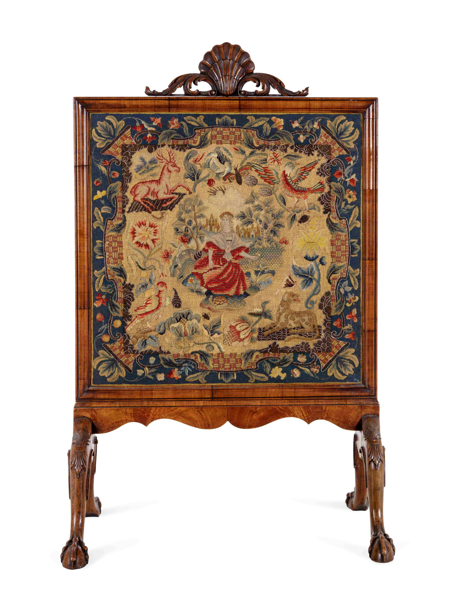A George II Needlepoint-Inset Walnut Fire Screen (1 of 3)