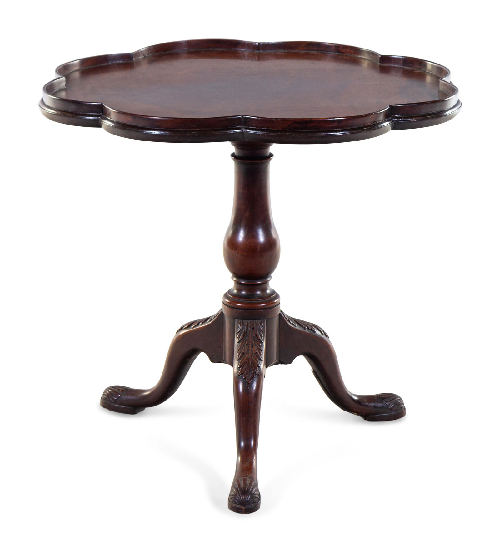 A George III Carved Mahogany Floriform-Top Tea Table (1 of 2)