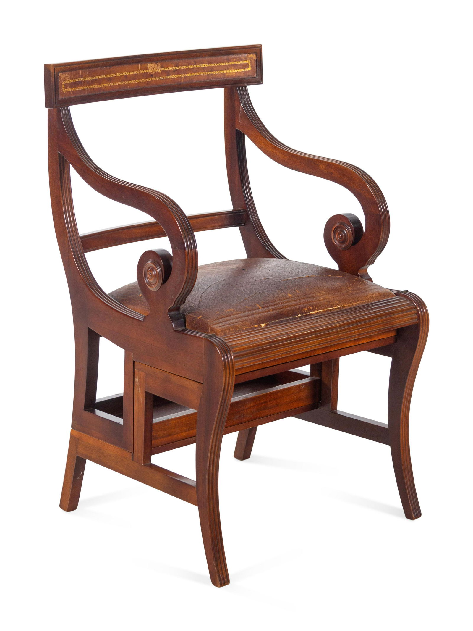 A Regency Mahogany Convertible Chair and Library Steps (1 of 3)
