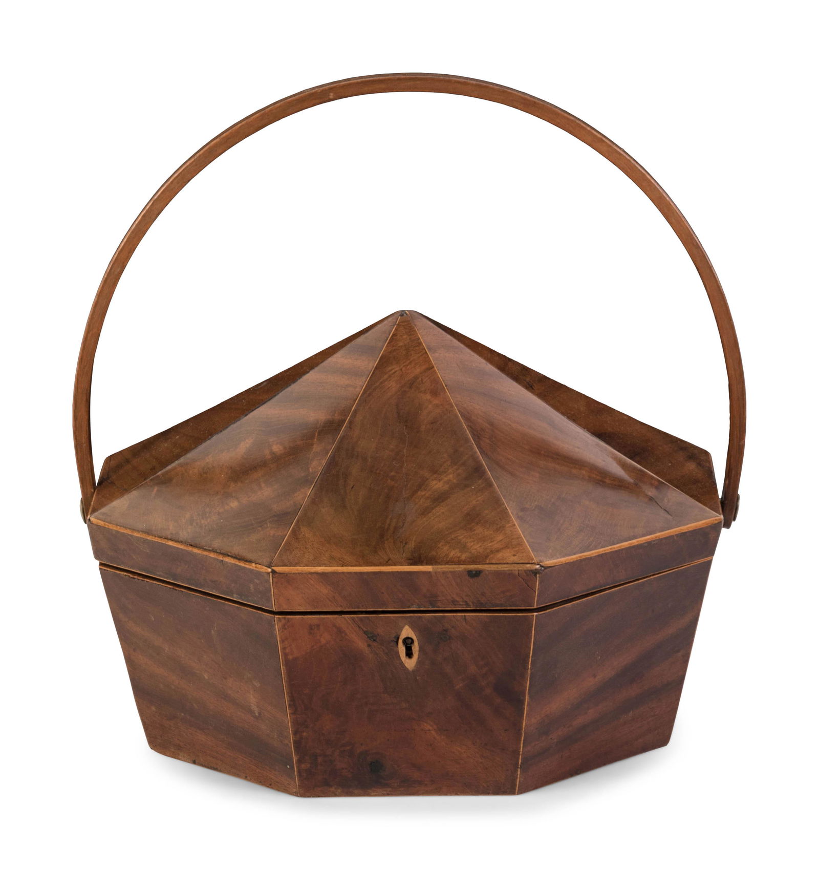 A Regency Inlaid Mahogany Octagonal Swing-Handle Sewing (1 of 3)