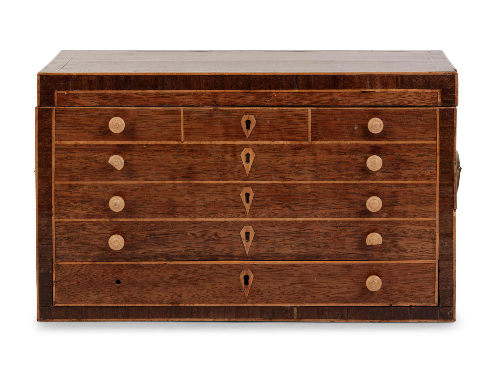 A Regency Brass Mounted and Inlaid Mahogany Spool (1 of 4)