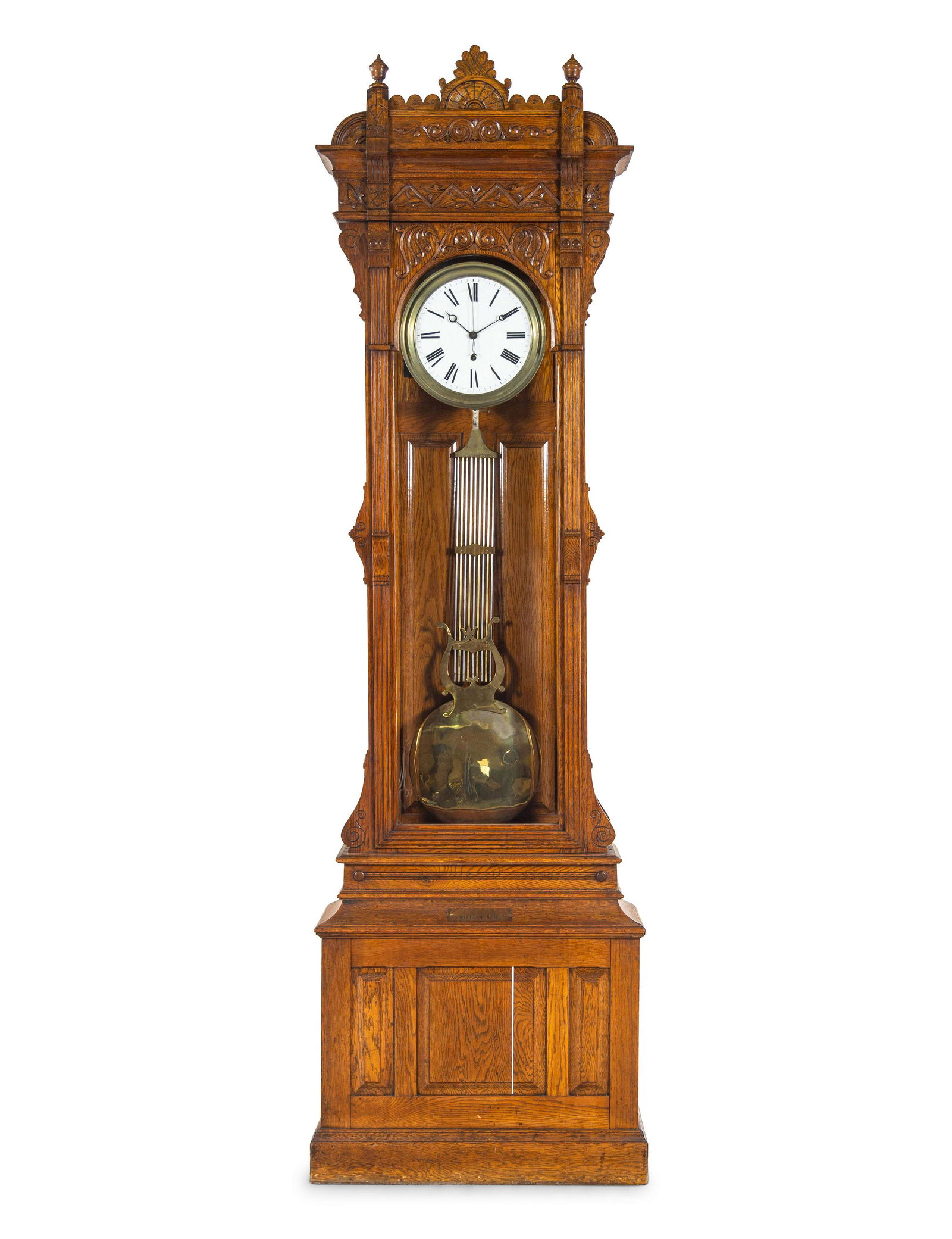 A Victorian Carved Oak Tall Case Clock  (1 of 3)