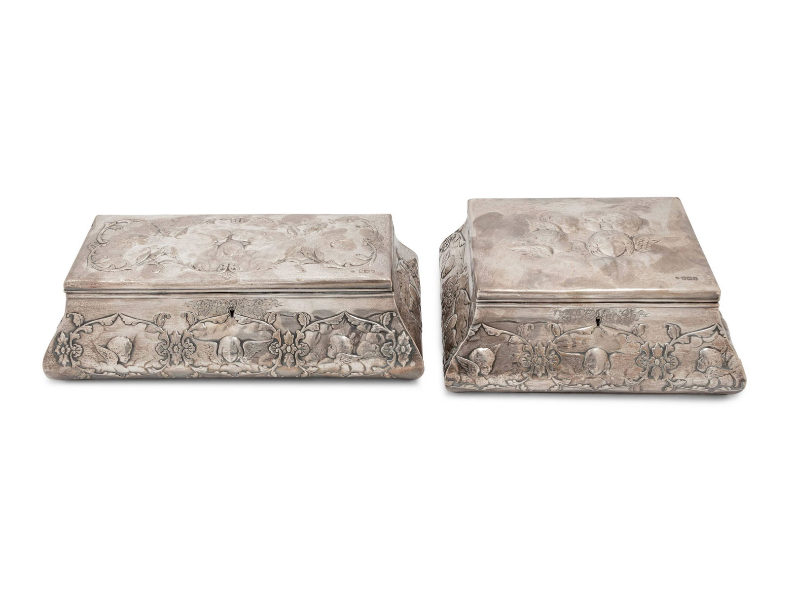 Two English Repousse Silver-Clad Boxes (1 of 5)